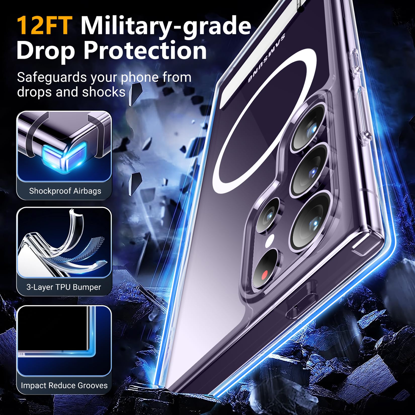Foto 4 pulgar | Funda De Teléfono Spidercase Para Samsung Galaxy S24 Ultra 6.8 Pulgadas - Venta Internacional.
