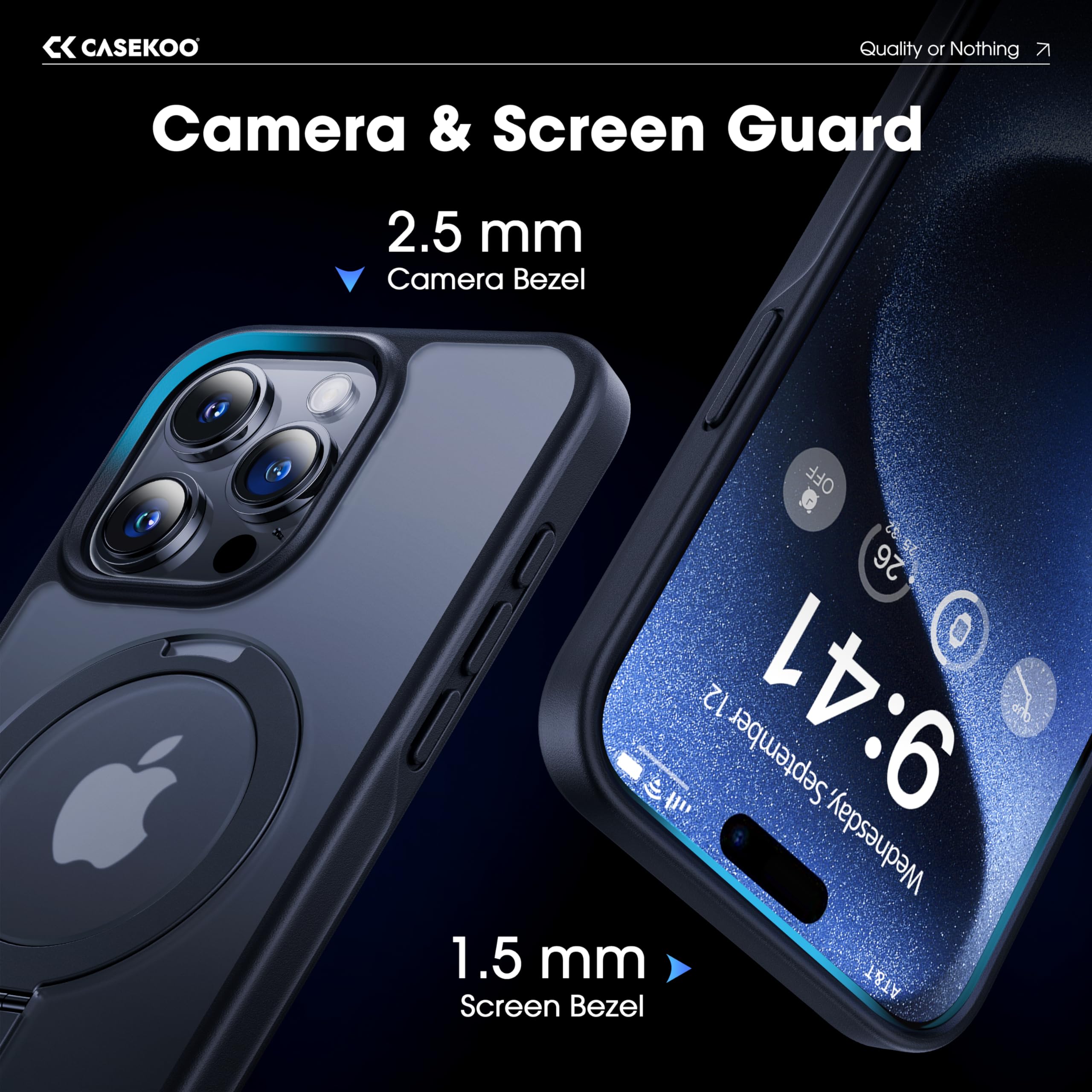 Foto 7 pulgar | Funda De Teléfono Casekoo Diseñada Para Iphone 15 Pro Max Negra - Venta Internacional.