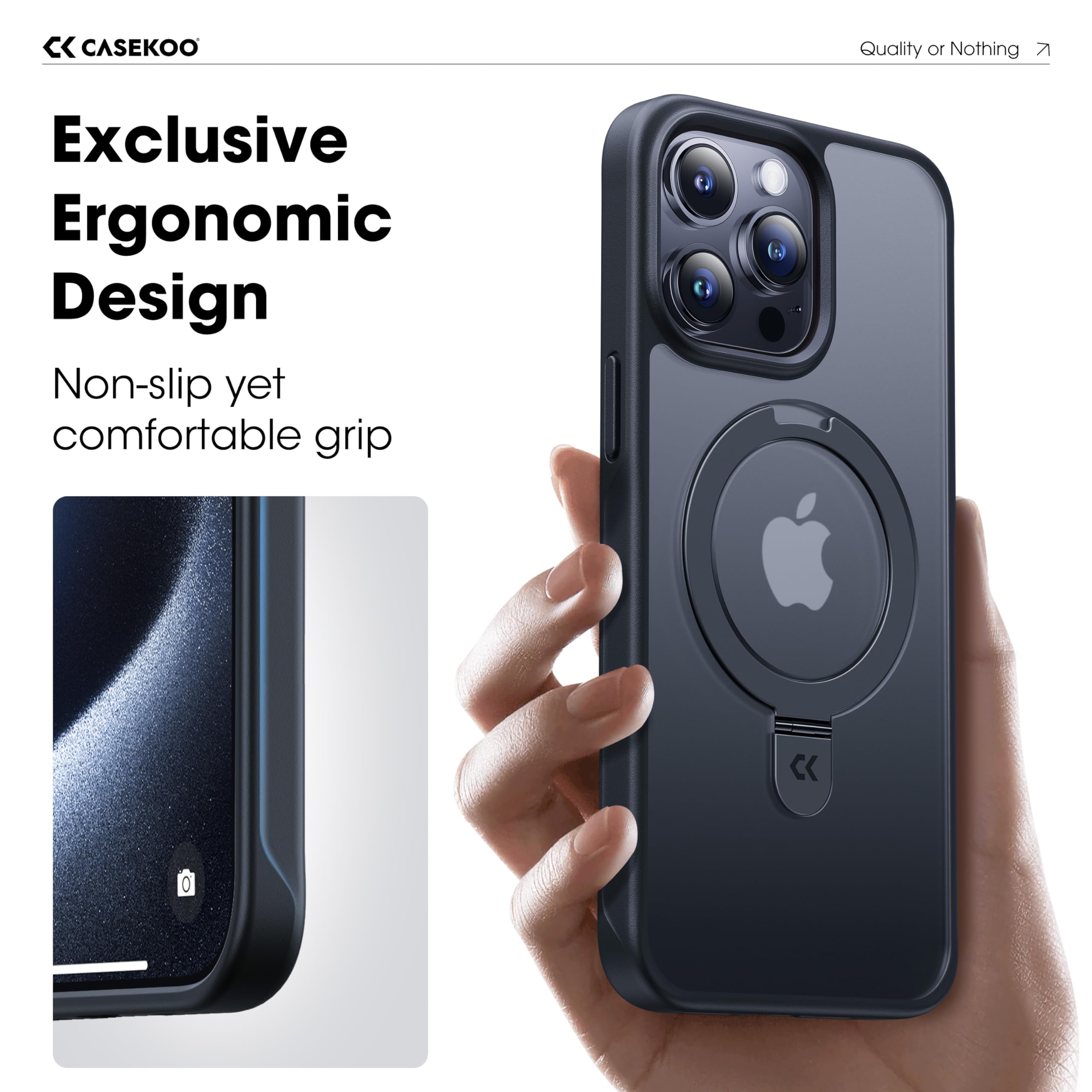 Foto 8 pulgar | Funda De Teléfono Casekoo Diseñada Para Iphone 15 Pro Max Negra - Venta Internacional.