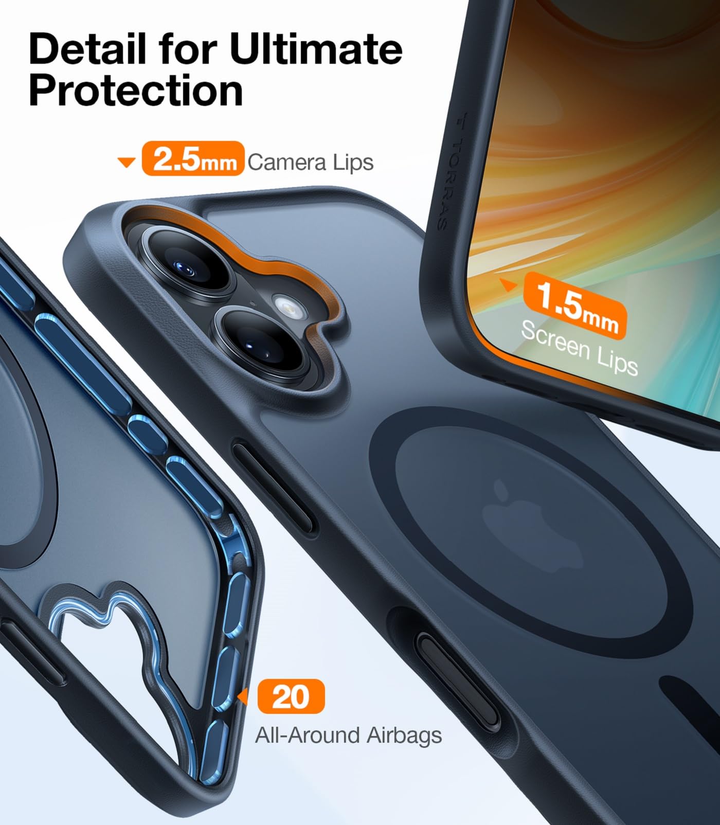 Foto 6 pulgar | Funda Magnética Torras A Prueba De Golpes Para Iphone 16 6.1 Negra - Venta Internacional.