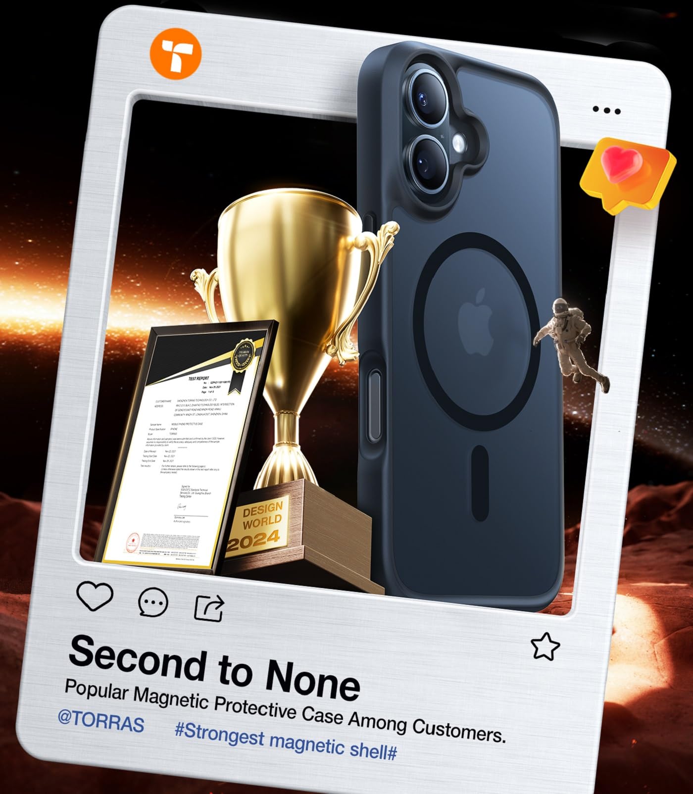 Foto 7 | Funda Magnética Torras A Prueba De Golpes Para Iphone 16 6.1 Negra - Venta Internacional.
