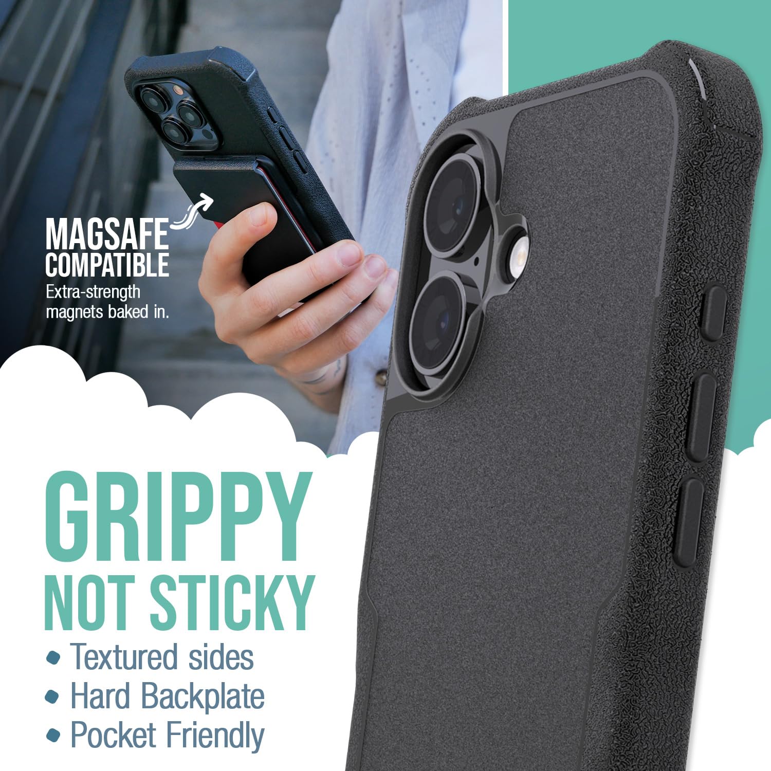 Foto 3 pulgar | Funda Magnética Protectora Smartish Gripzilla Para Iphone 16 - Venta Internacional.