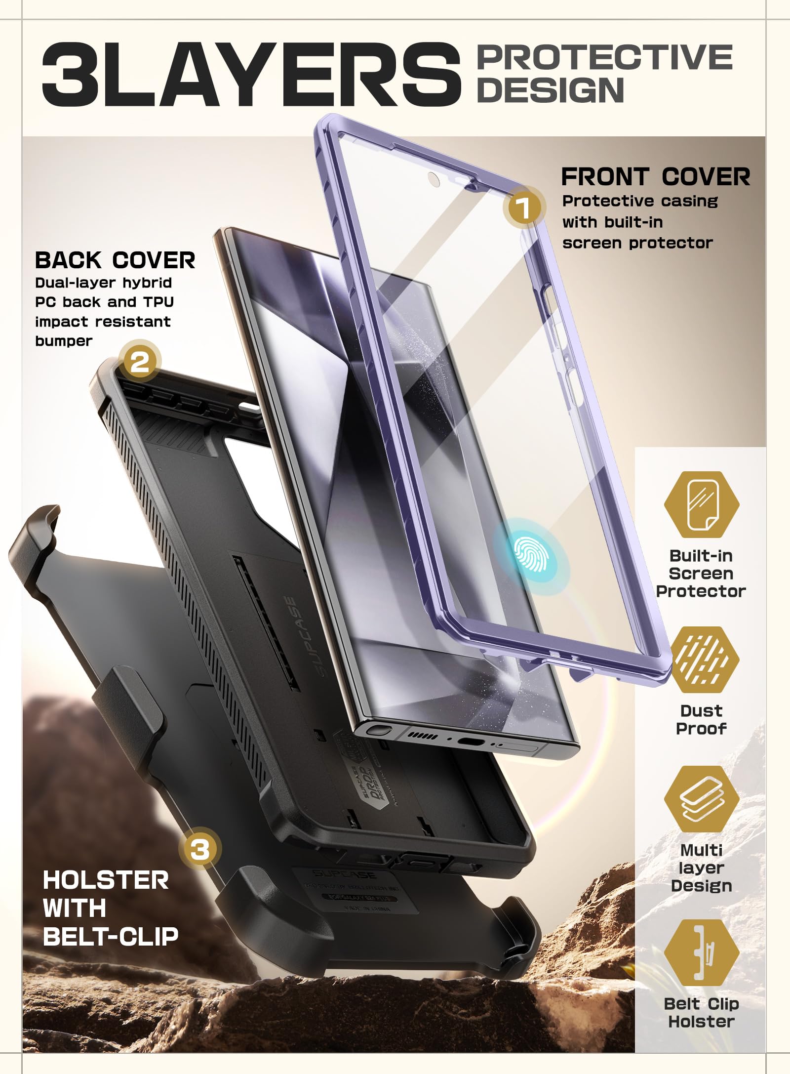 Foto 6 pulgar | Funda Para Teléfono Supcase Unicorn Beetle Pro Para Samsung Galaxy S24 Ultra - Venta Internacional.