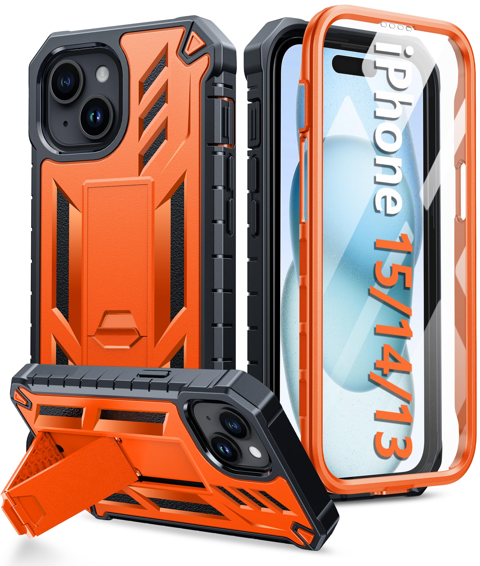 Foto 1 | Funda De Teléfono Fntcase Para Iphone 15, Grado Militar, Naranja - Venta Internacional.