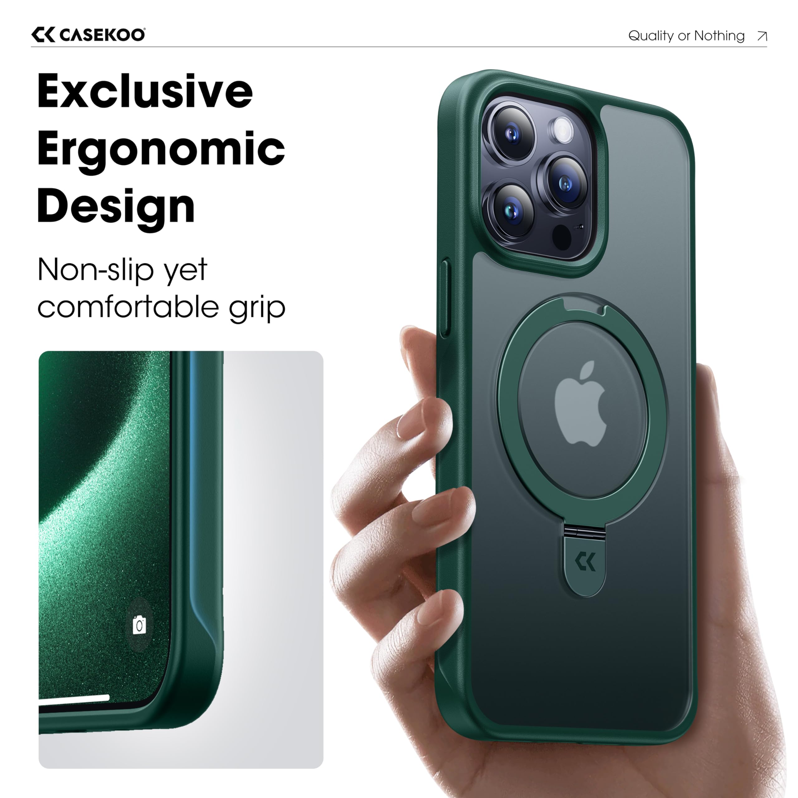 Foto 8 pulgar | Funda De Teléfono Casekoo Diseñada Para Iphone 15 Pro Max Green - Venta Internacional.