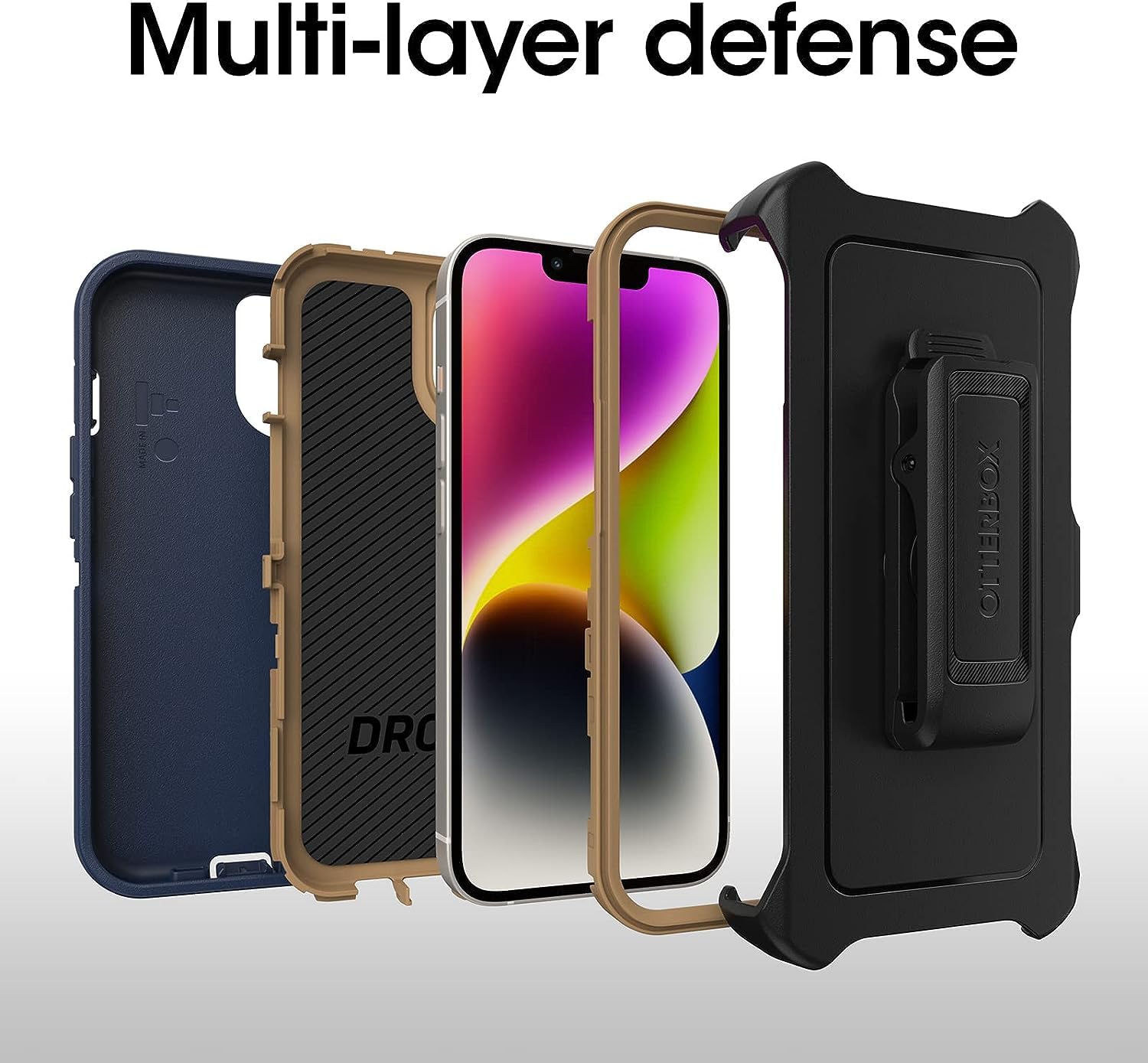 Foto 5 | Zapatos De Gamuza Azul De La Serie Defender De Case Otterbox Para Iphone 14 Y 13 - Venta Internacional.