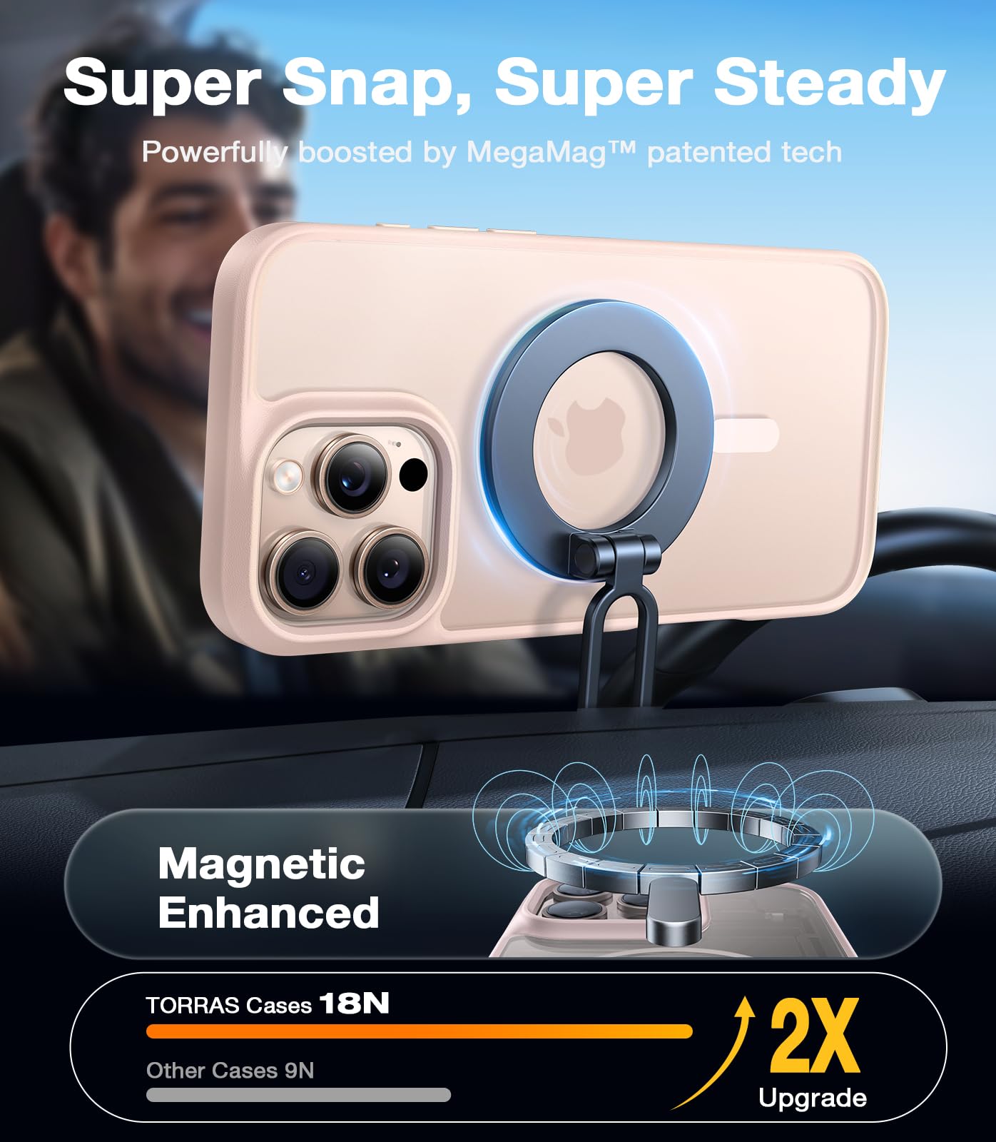 Foto 4 pulgar | Funda De Teléfono Torras Stronger Magnética A Prueba De Golpes Para Iphone 16 Pro - Venta Internacional.