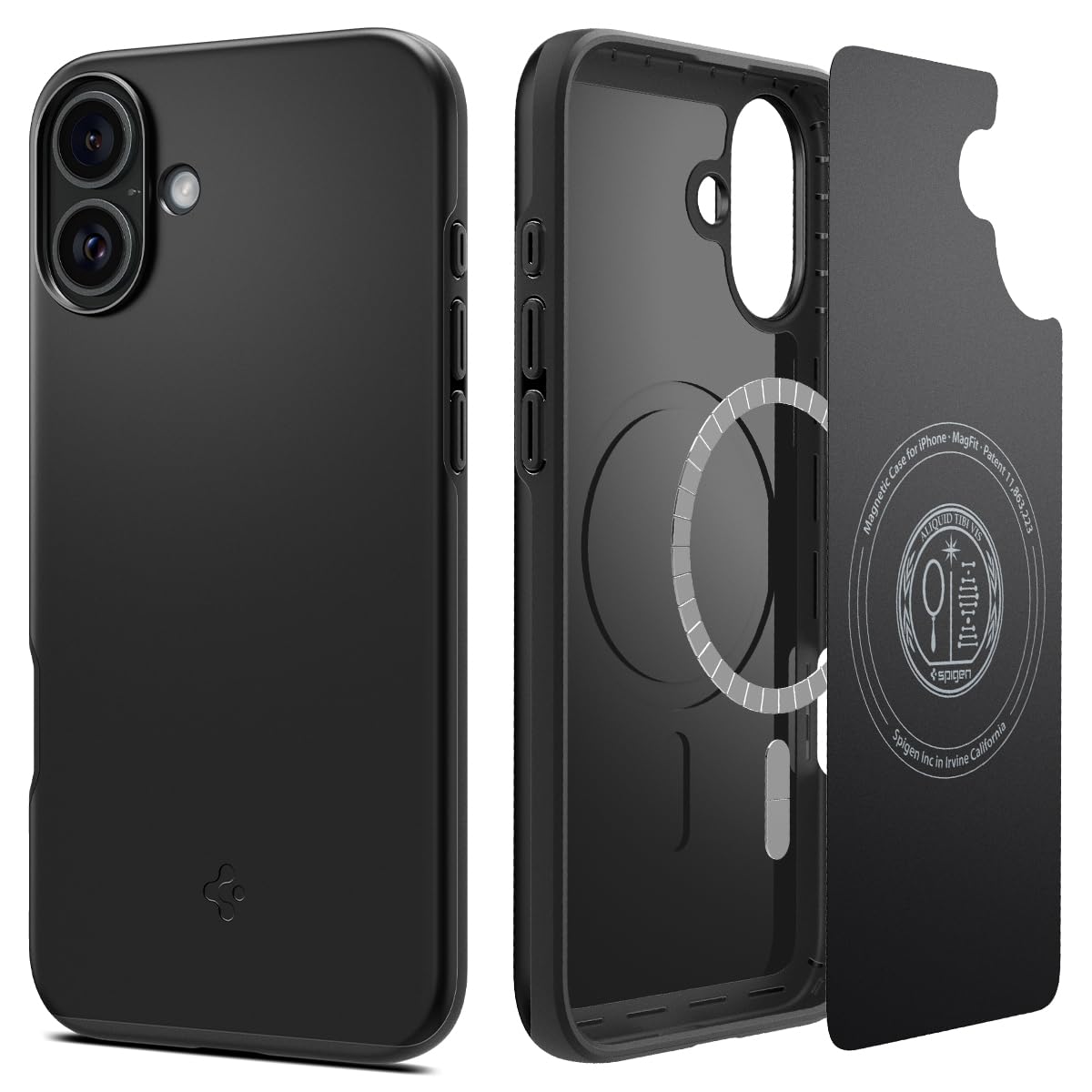 Foto 2 pulgar | Funda Spigen Thin Fit Magfit Para Iphone 16, Carcasa Rígida Negra - Venta Internacional.