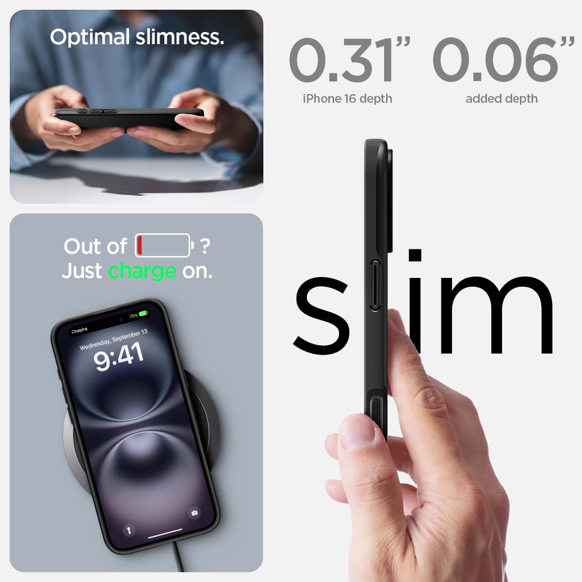Foto 8 pulgar | Funda Spigen Thin Fit Magfit Para Iphone 16, Carcasa Rígida Negra - Venta Internacional.