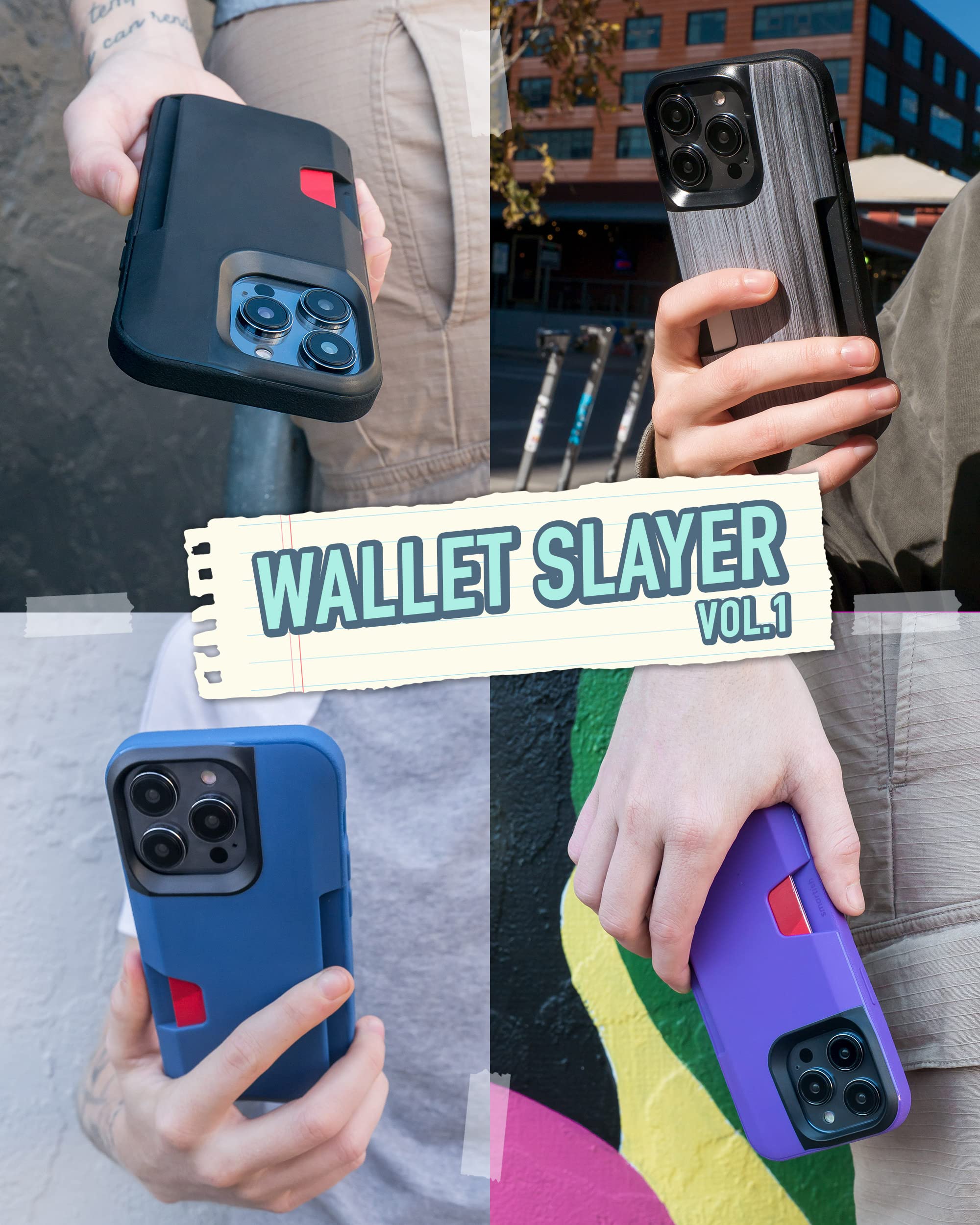 Foto 7 pulgar | Funda Tipo Cartera Smartish Para Iphone 14 Pro Wallet Slayer Vol. 1, Color Negro - Venta Internacional.