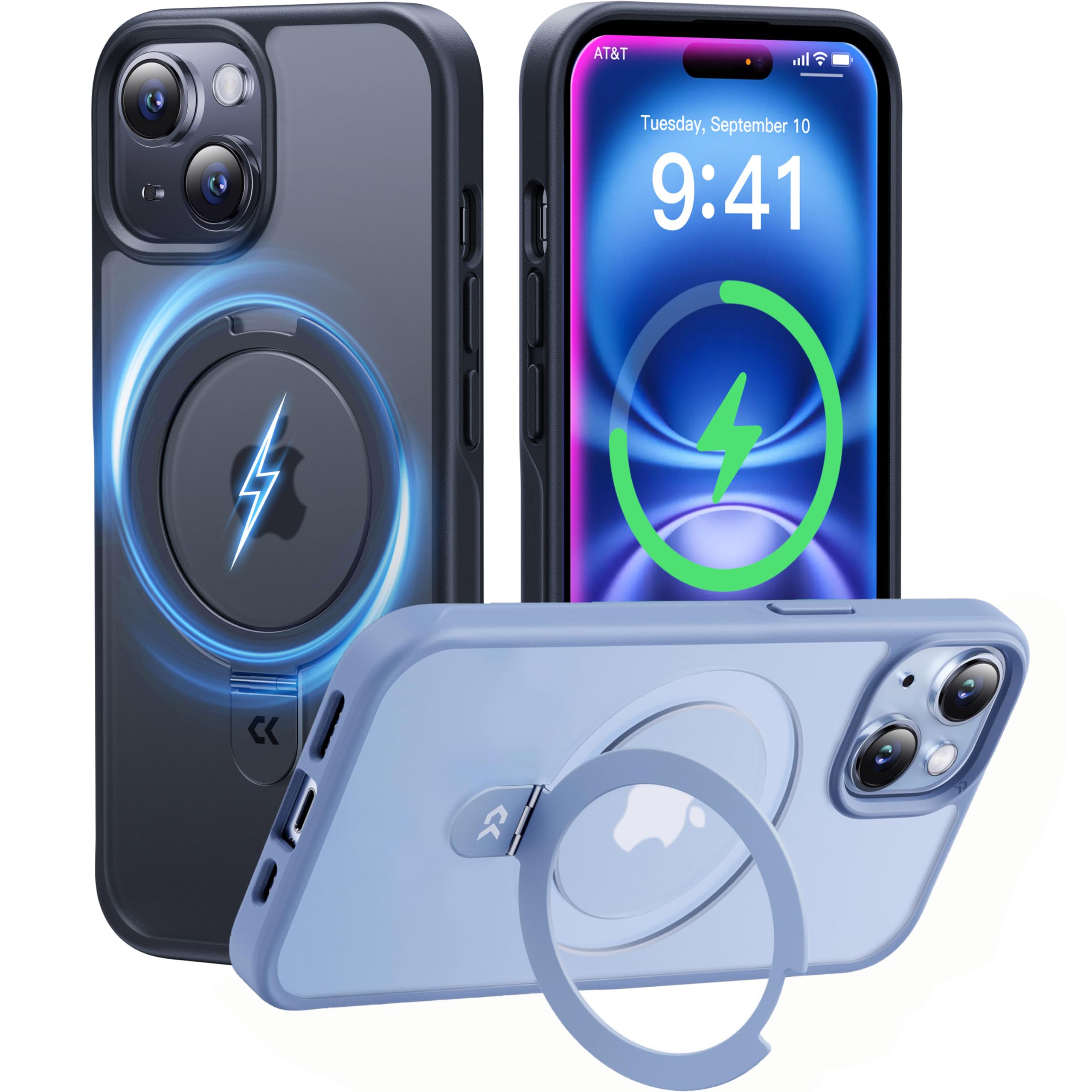 Foto 2 pulgar | Funda De Teléfono Casekoo Diseñada Para Iphone 15 Con Soporte Negro - Venta Internacional.