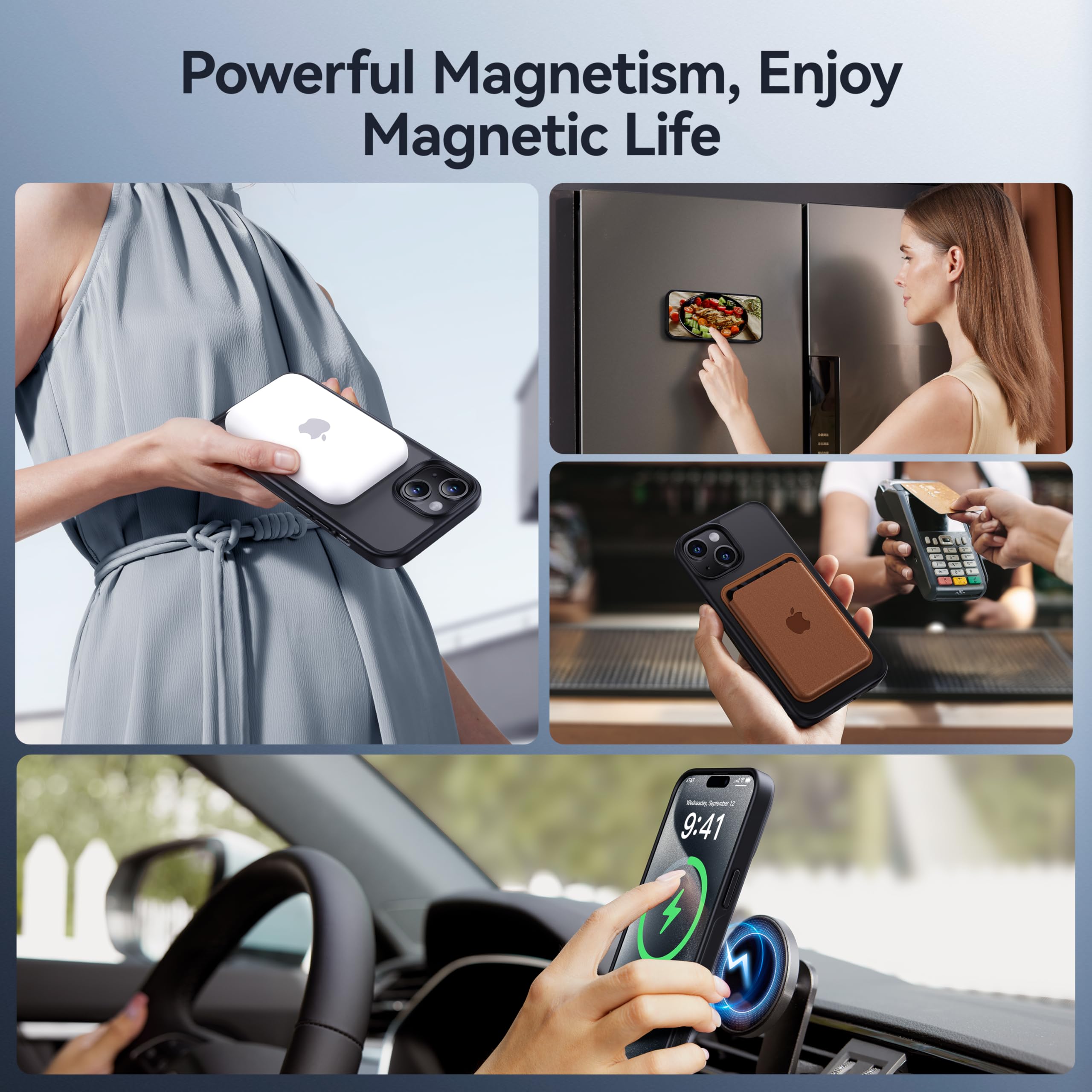 Foto 5 pulgar | Funda De Teléfono Casekoo Diseñada Para Iphone 15 Con Soporte Negro - Venta Internacional.