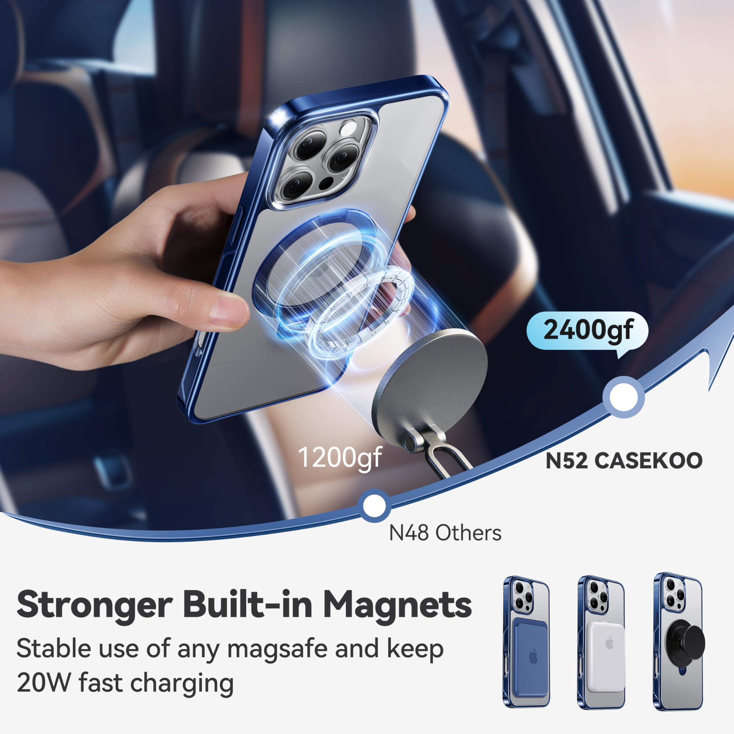 Foto 4 pulgar | Funda De Teléfono Casekoo Titanium Con Soporte Giratorio 360° Para Iphone 16 Pro Max - Venta Internacional.