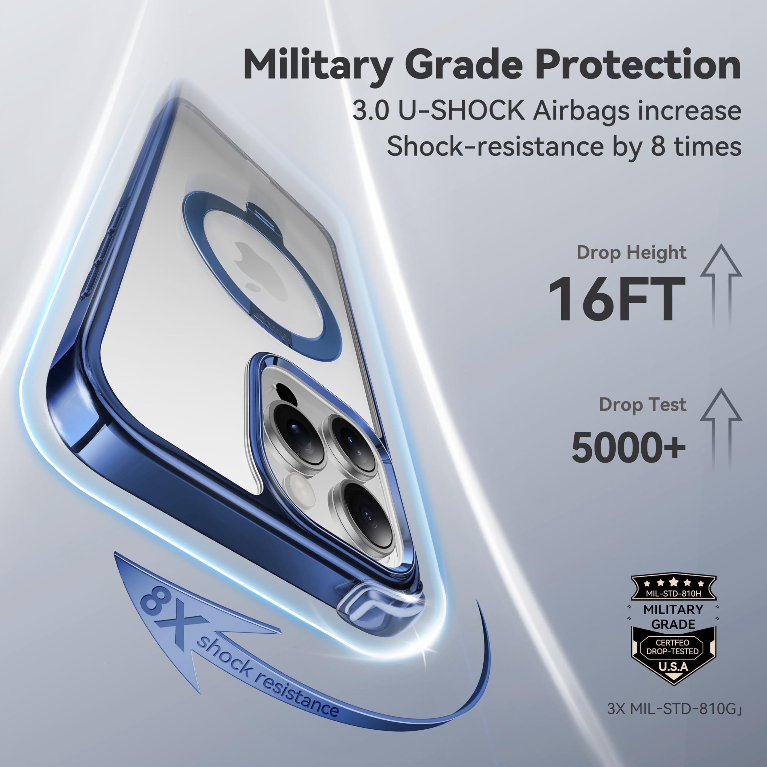 Foto 6 pulgar | Funda De Teléfono Casekoo Titanium Con Soporte Giratorio 360° Para Iphone 16 Pro Max - Venta Internacional.