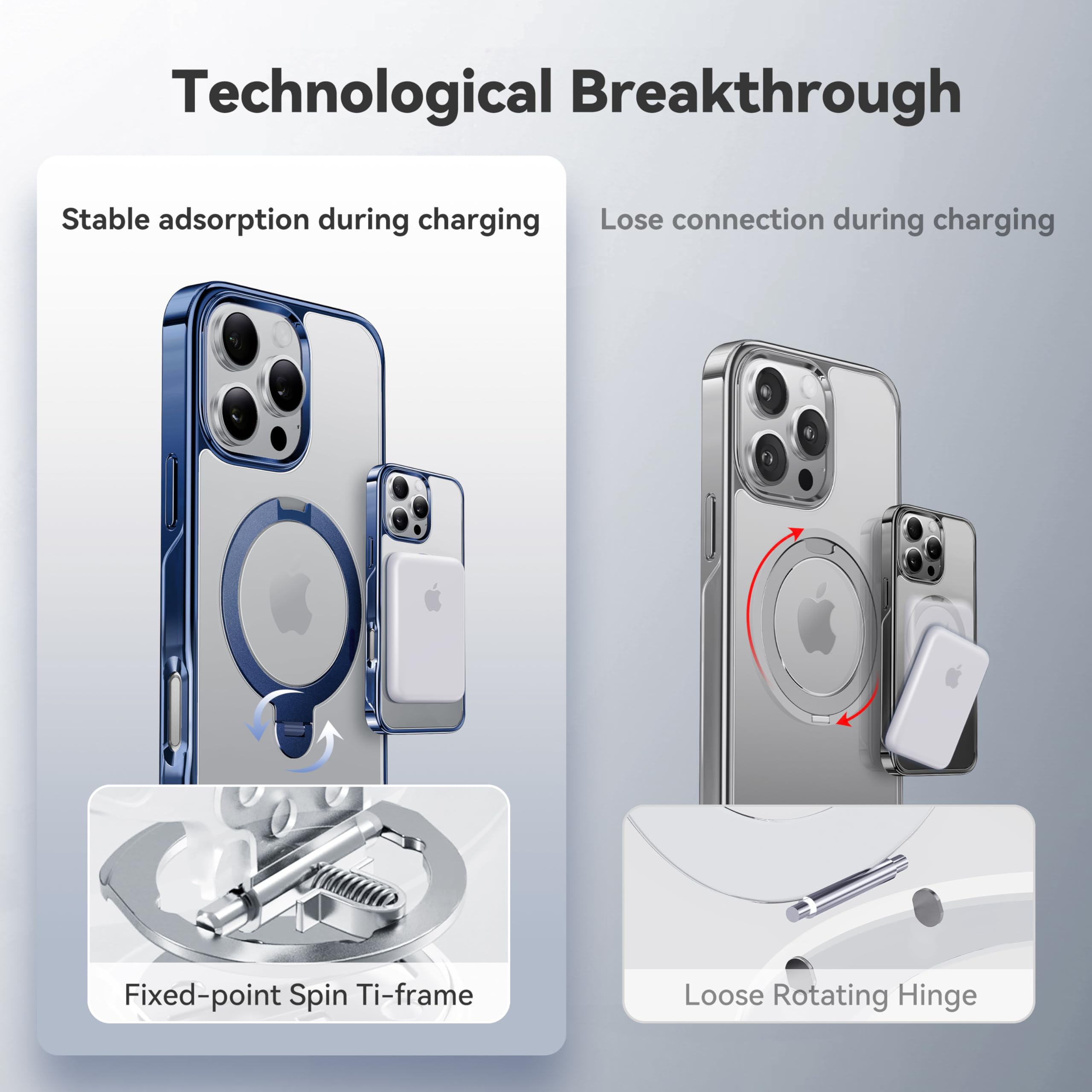 Foto 7 pulgar | Funda De Teléfono Casekoo Titanium Con Soporte Giratorio 360° Para Iphone 16 Pro Max - Venta Internacional.