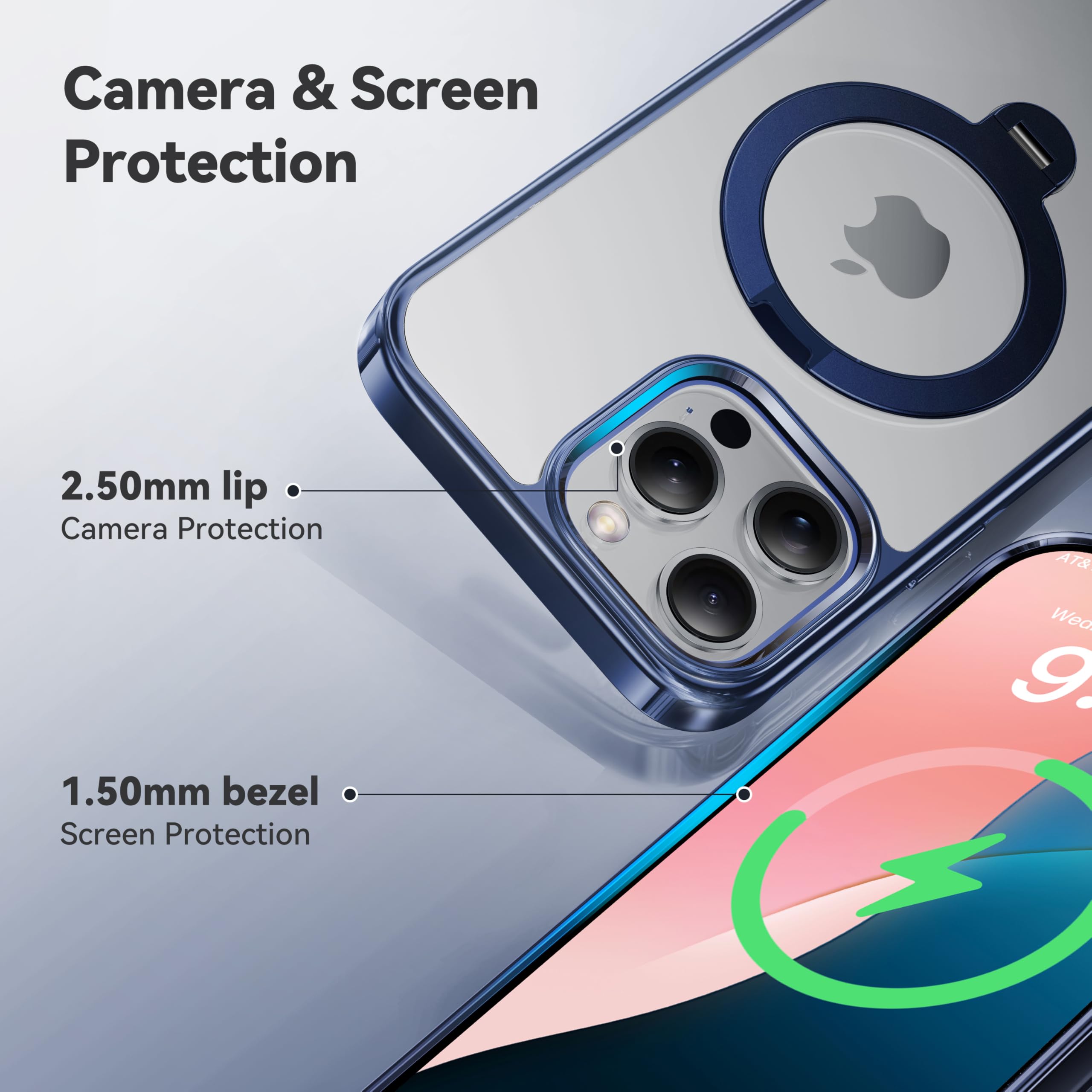 Foto 8 pulgar | Funda De Teléfono Casekoo Titanium Con Soporte Giratorio 360° Para Iphone 16 Pro Max - Venta Internacional.