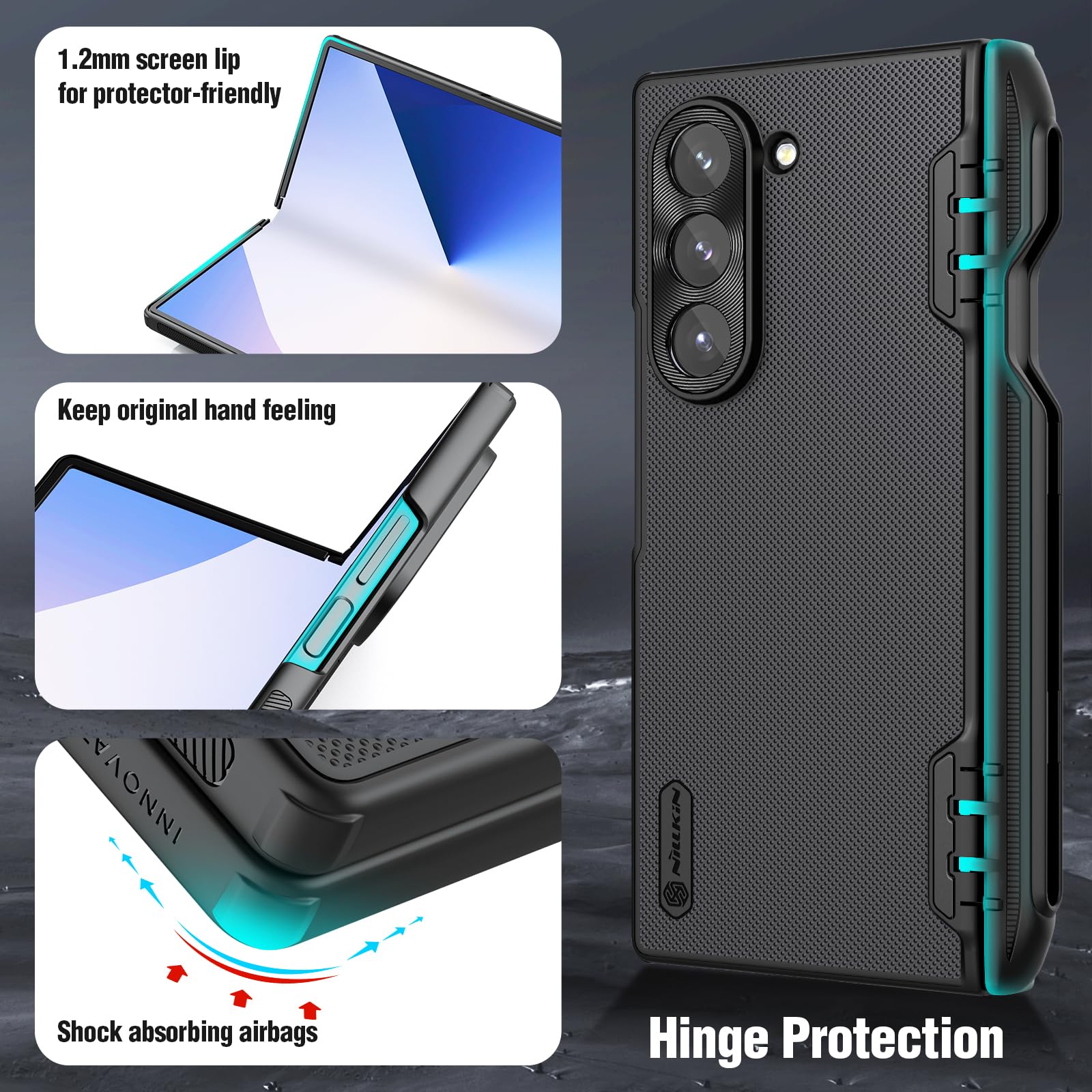 Foto 6 pulgar | Funda De Teléfono Nillkin Super Frosted Shield Para Samsung Galaxy Z Fold 6 Con Soporte Para Bolígrafos S - Ve