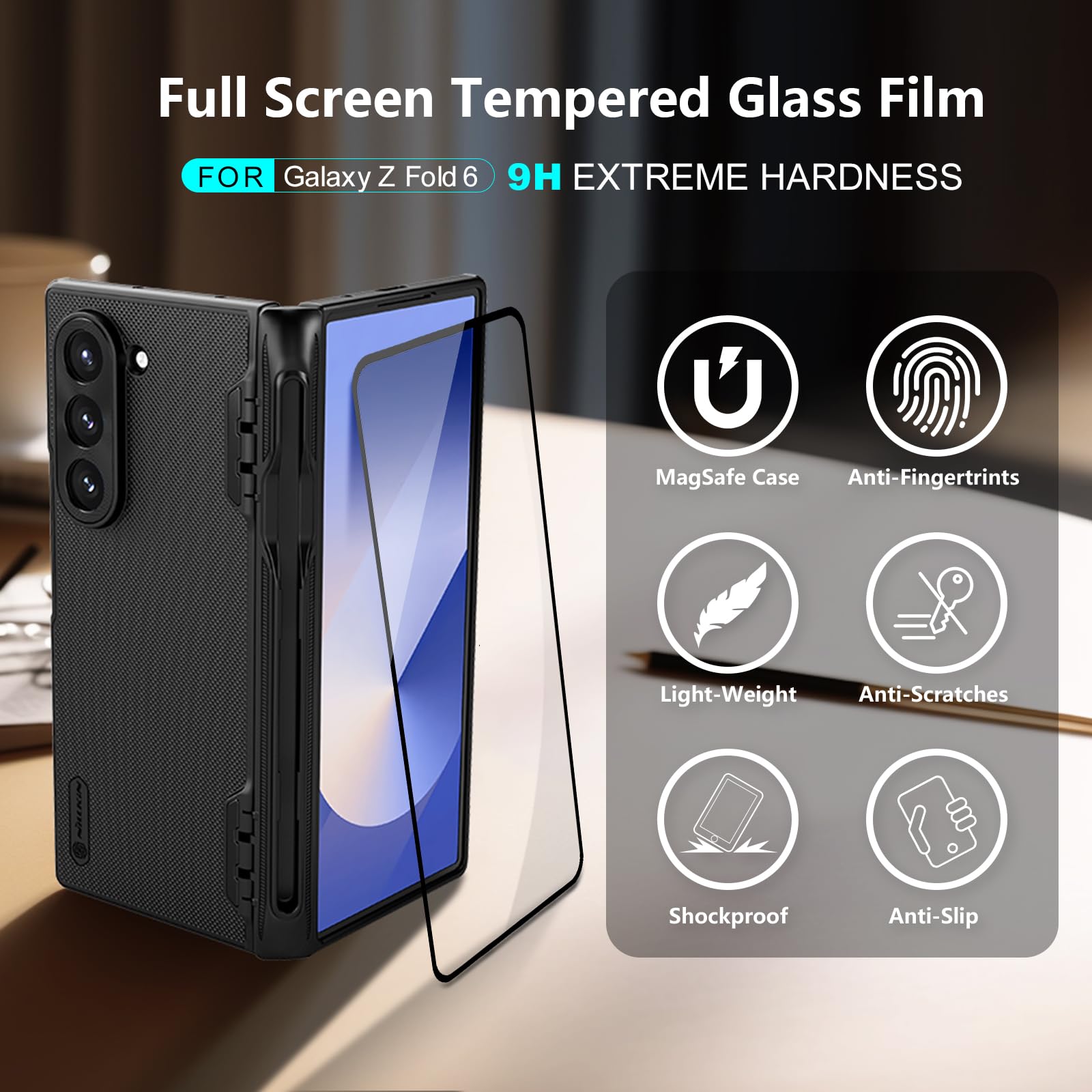 Foto 7 pulgar | Funda De Teléfono Nillkin Super Frosted Shield Para Samsung Galaxy Z Fold 6 Con Soporte Para Bolígrafos S - Ve