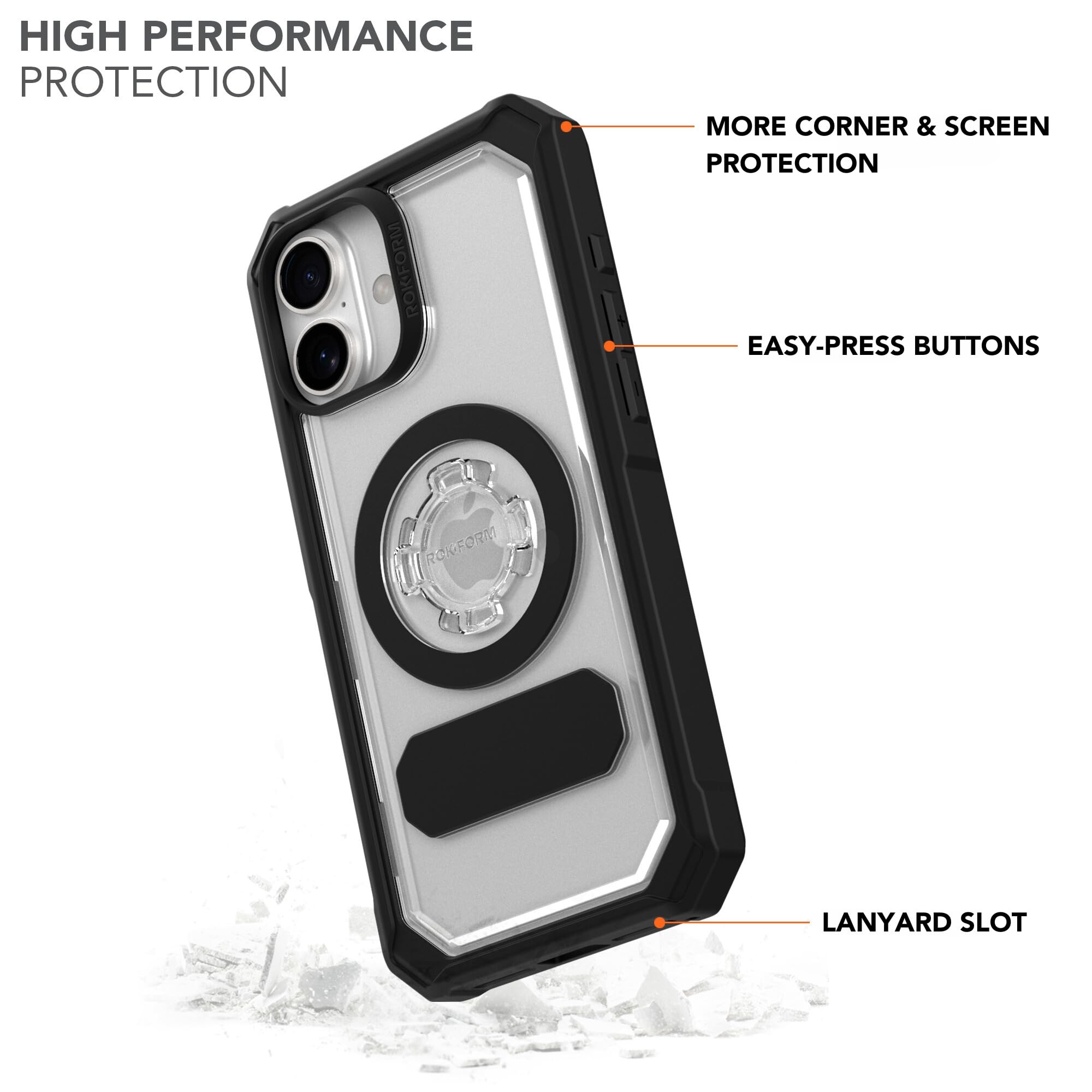 Foto 3 pulgar | Funda De Teléfono Rokform Crystal Case Para Iphone 16 Plus, Transparente - Venta Internacional.