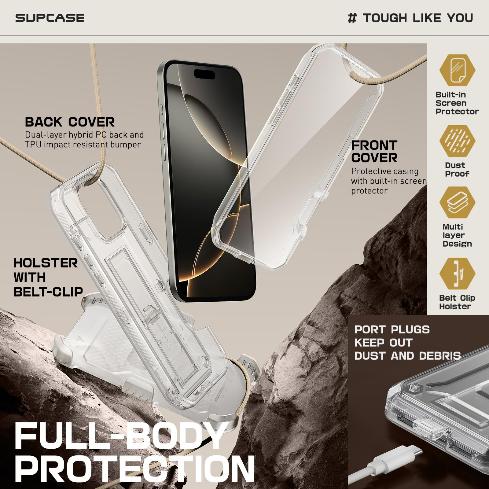 Foto 6 pulgar | Funda Para Teléfono Supcase Unicorn Beetle Pro Iphone 16 Pro 6.3'' 2024 - Venta Internacional.