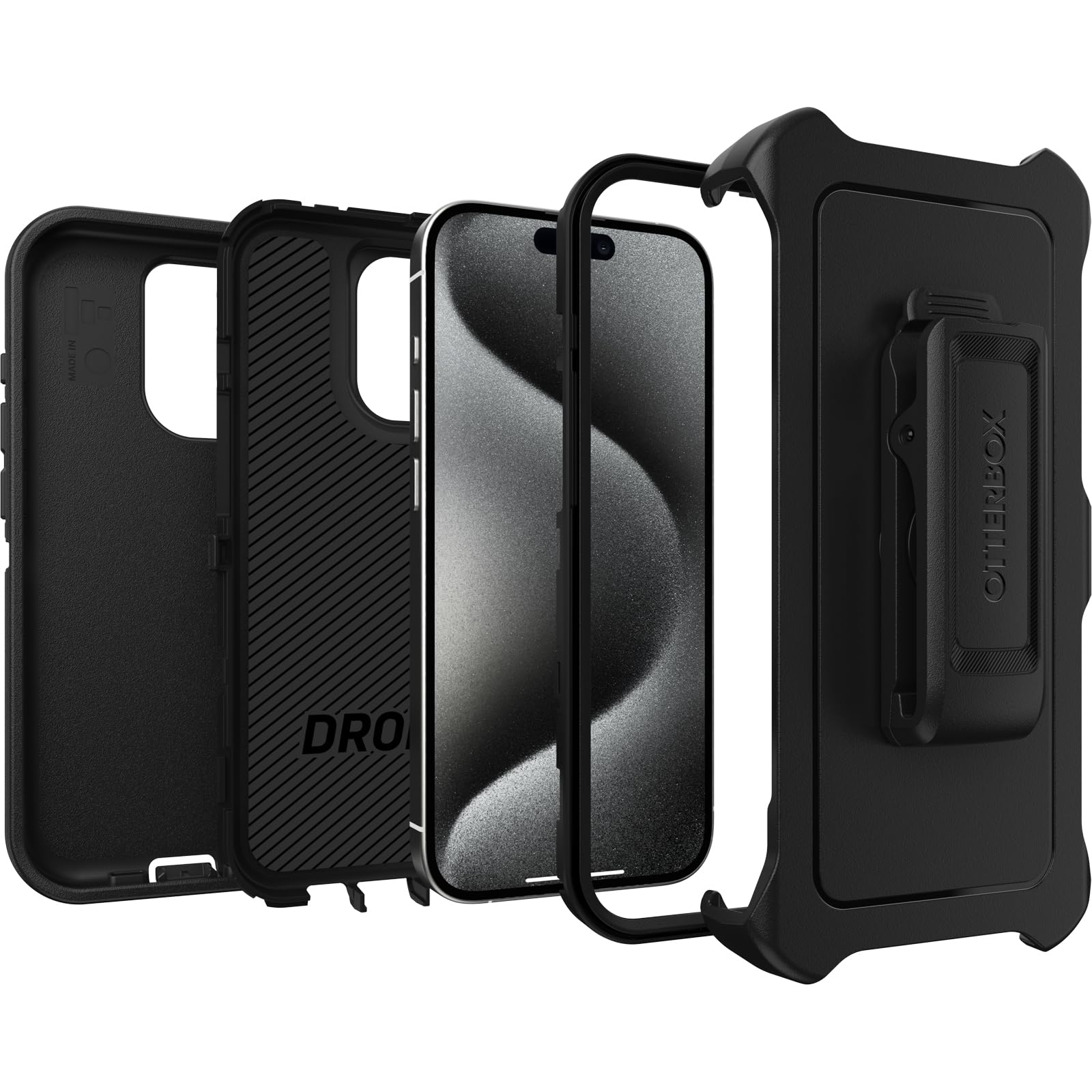 Foto 5 pulgar | Funda Otterbox Defender Series Para Iphone 15 Pro - Negra - Venta Internacional.