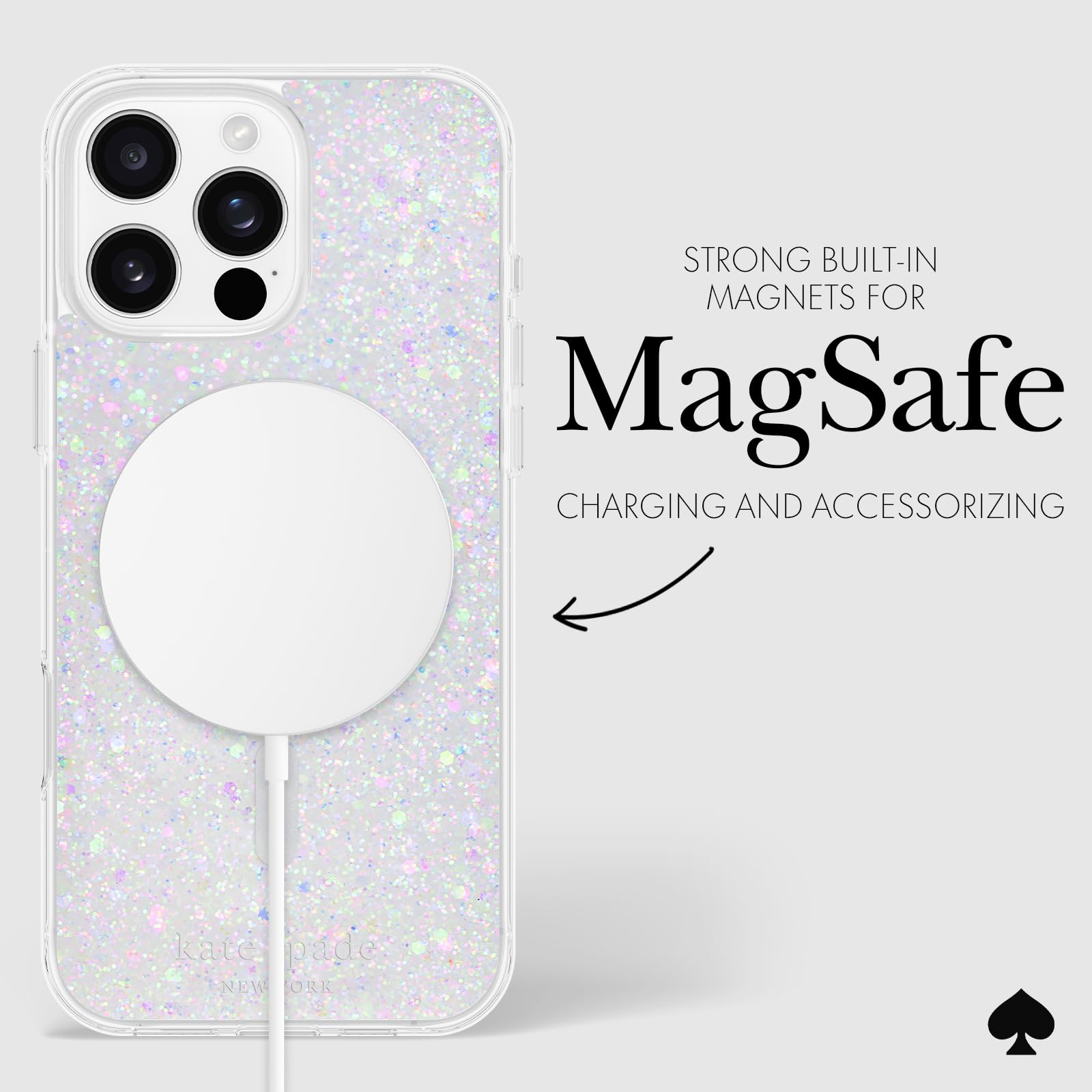 Foto 7 pulgar | Funda De Teléfono Kate Spade New York Para Iphone 16 Pro Max Chunky Glitter - Venta Internacional.