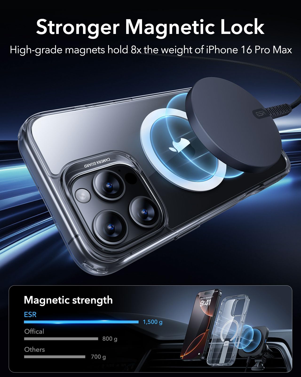 Foto 5 pulgar | Funda De Teléfono Esr Boost Series Con Soporte Para Iphone 16 Pro Clear - Venta Internacional.
