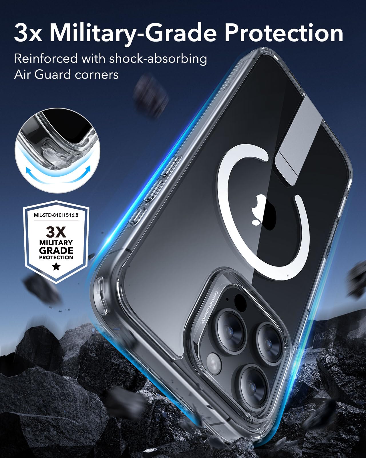 Foto 6 pulgar | Funda De Teléfono Esr Boost Series Con Soporte Para Iphone 16 Pro Clear - Venta Internacional.