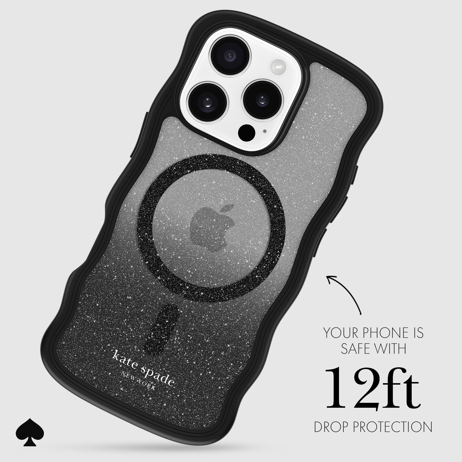 Foto 4 pulgar | Funda De Teléfono Kate Spade New York Para Iphone 16 Pro Wavy Nightfall - Venta Internacional.