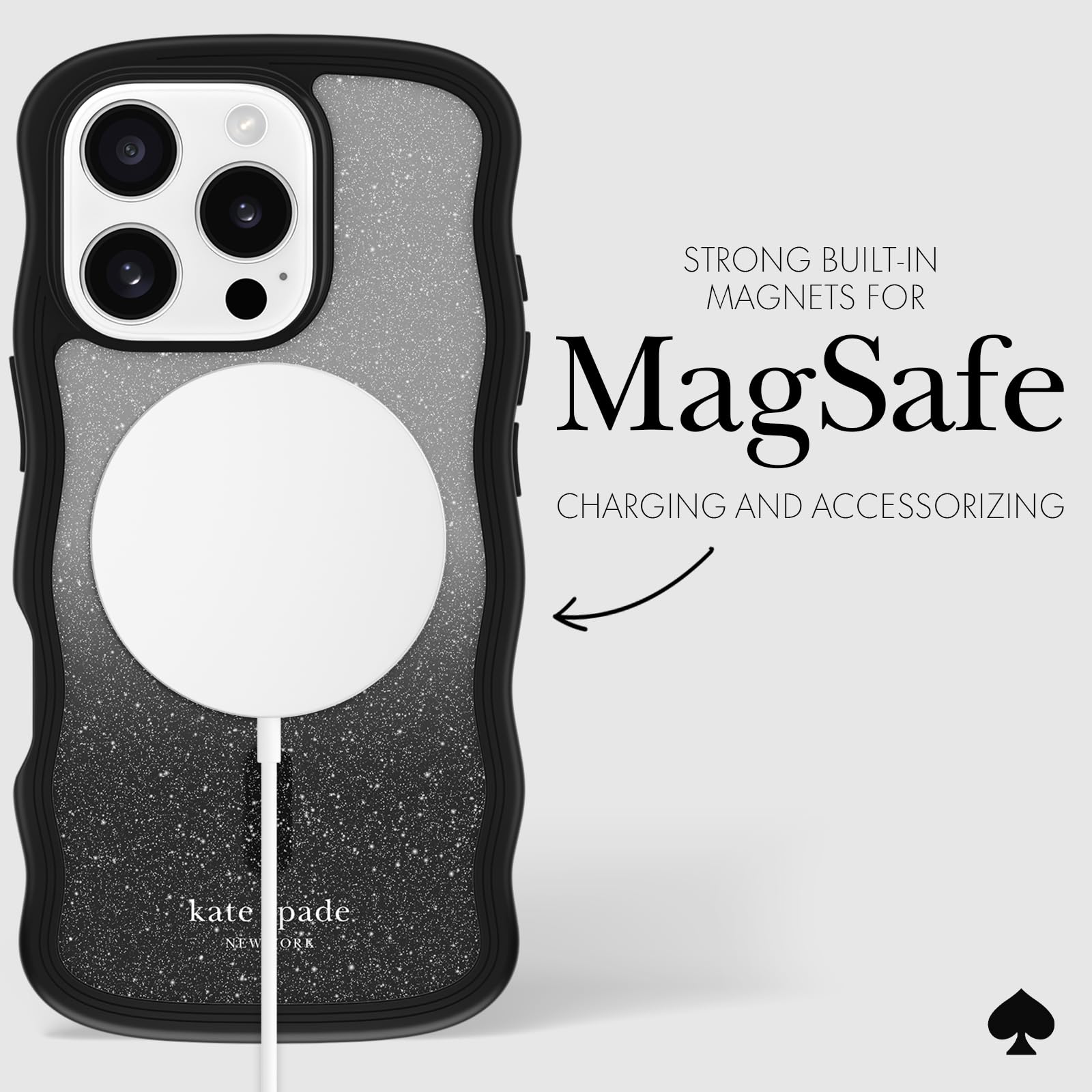 Foto 8 pulgar | Funda De Teléfono Kate Spade New York Para Iphone 16 Pro Wavy Nightfall - Venta Internacional.