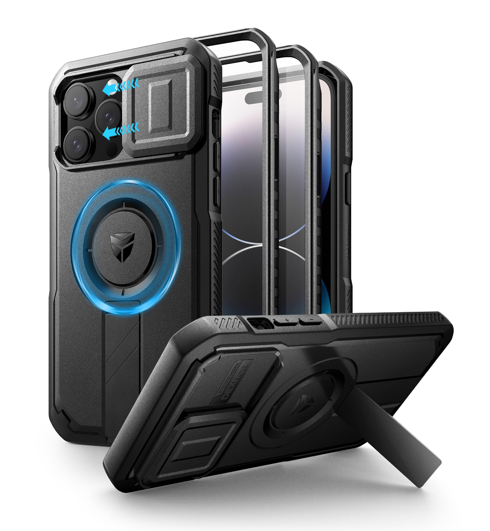 Foto 2 pulgar | Funda Dexnor Para Iphone 14 Pro Max Con Cámara Deslizante Negra - Venta Internacional.