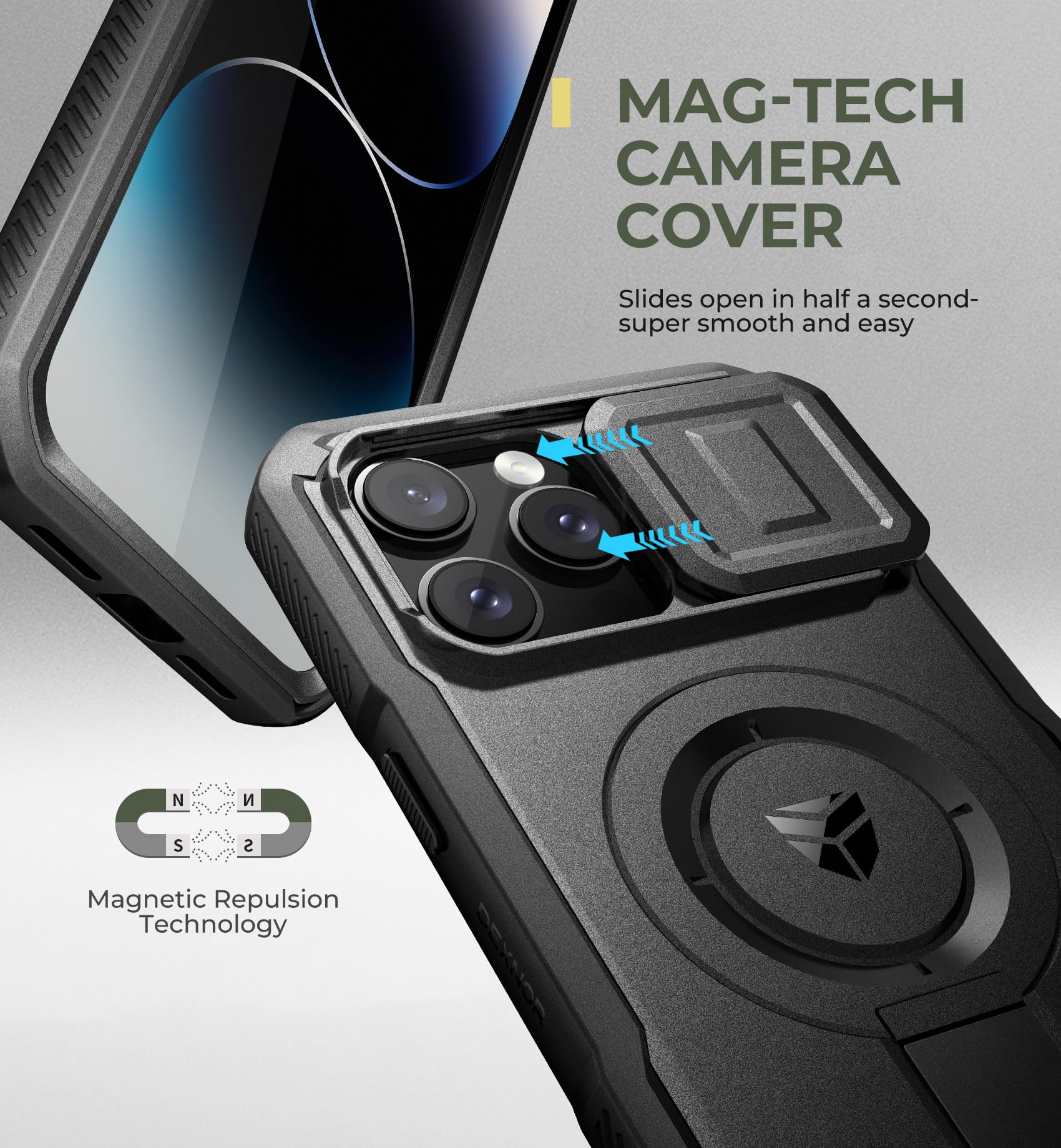 Foto 4 | Funda Dexnor Para Iphone 14 Pro Max Con Cámara Deslizante Negra - Venta Internacional.
