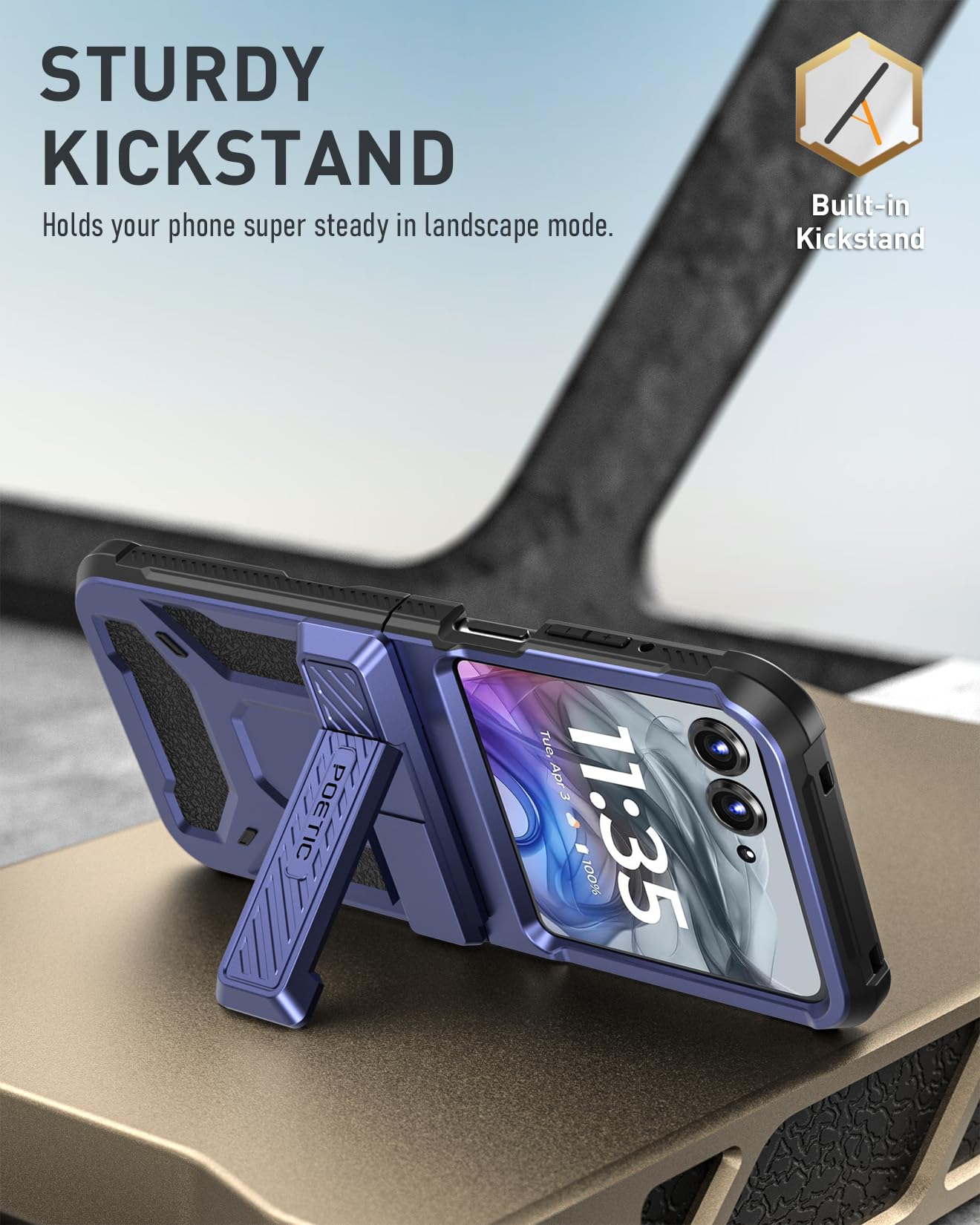 Foto 5 pulgar | Funda Poetic Spartan Para Motorola Moto Razr 2024 Con Soporte - Venta Internacional.