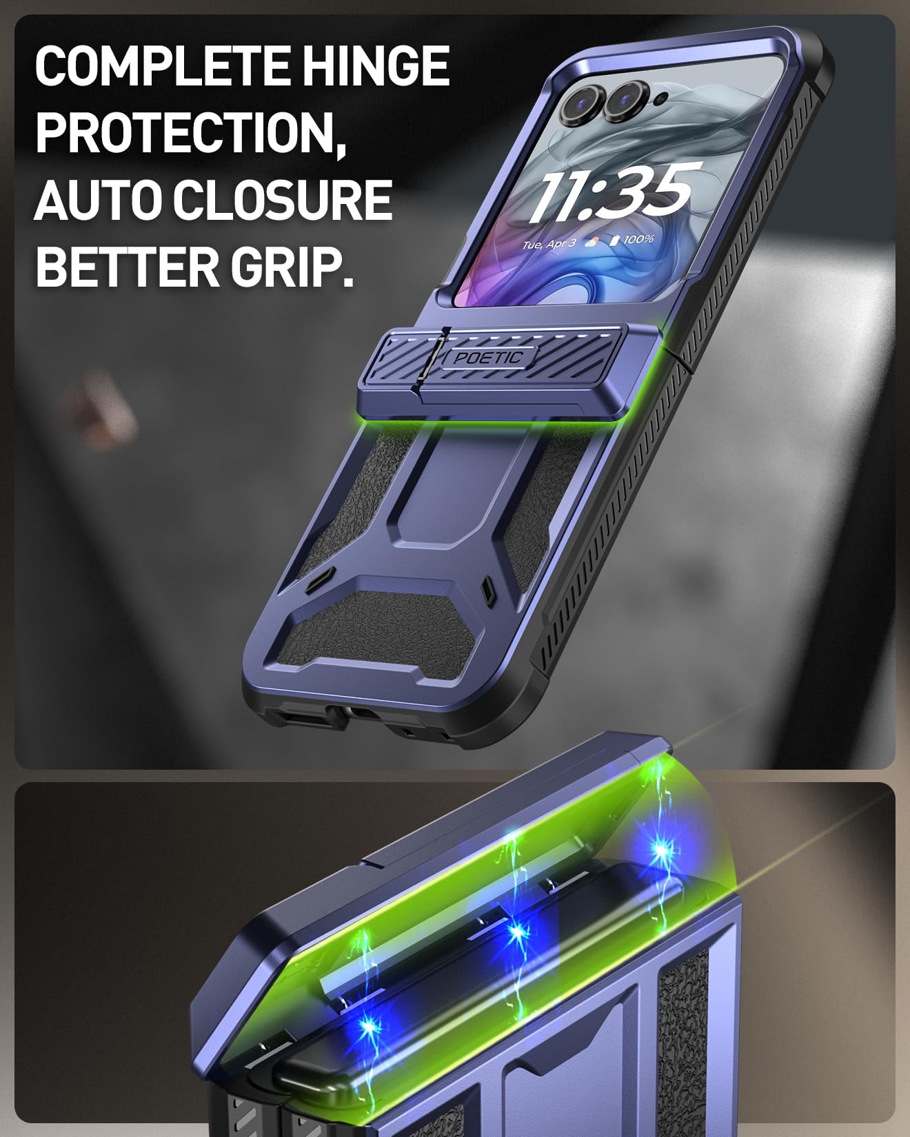Foto 6 pulgar | Funda Poetic Spartan Para Motorola Moto Razr 2024 Con Soporte - Venta Internacional.