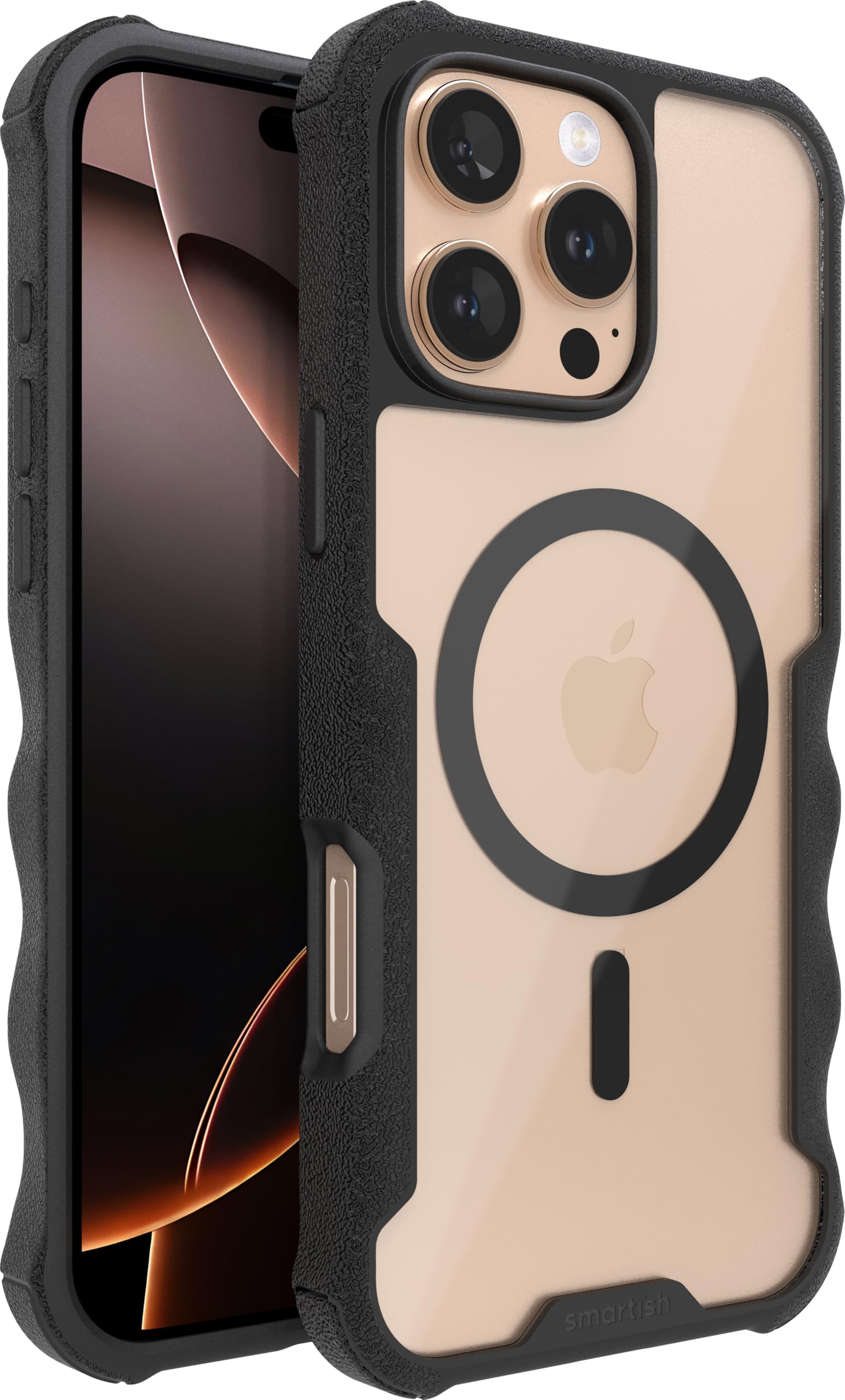 Foto 2 pulgar | Funda Magnética Protectora Smartish Para Iphone 16 Pro Max, Color Negro Claro - Venta Internacional.
