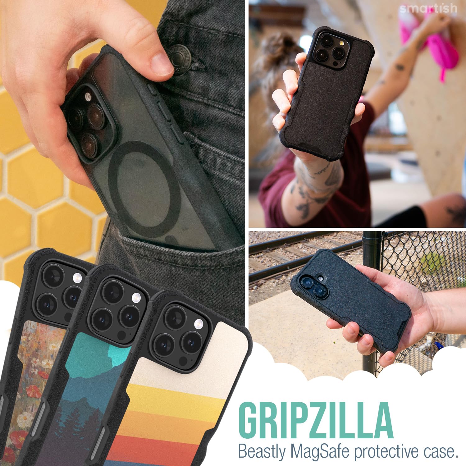 Foto 7 pulgar | Funda Magnética Protectora Smartish Para Iphone 16 Pro Max, Color Negro Claro - Venta Internacional.