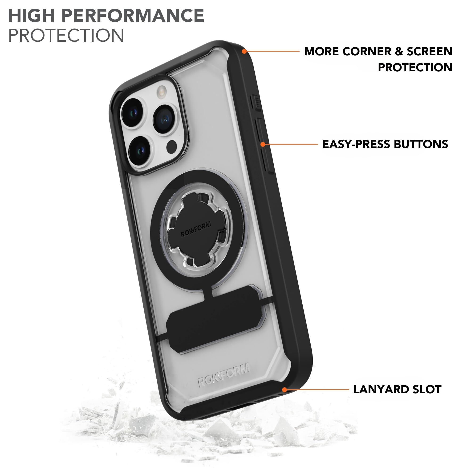 Foto 4 pulgar | Funda Rokform Crystal Series Para Iphone 15 Pro Max, Transparente - Venta Internacional.