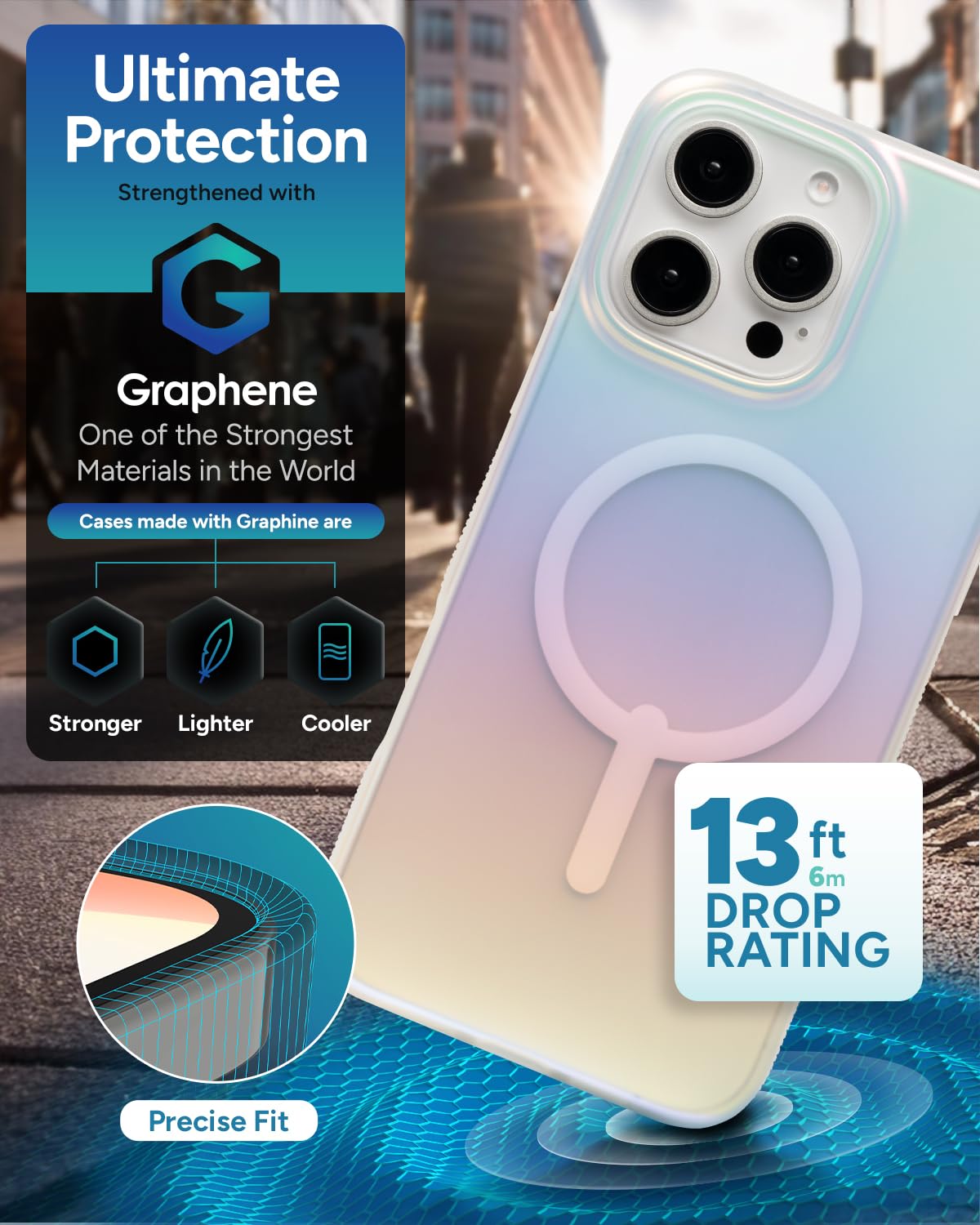 Foto 5 pulgar | Funda Zagg Milan Snap Para Iphone 16 Pro Max Que Cambia De Color - Venta Internacional.