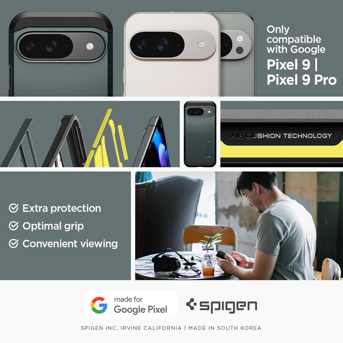 Foto 3 pulgar | Funda De Teléfono Spigen Tough Armor Para Pixel 9/pixel 9 Pro (2024) - Venta Internacional.