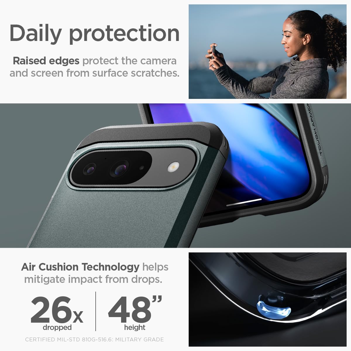 Foto 5 | Funda De Teléfono Spigen Tough Armor Para Pixel 9/pixel 9 Pro (2024) - Venta Internacional.