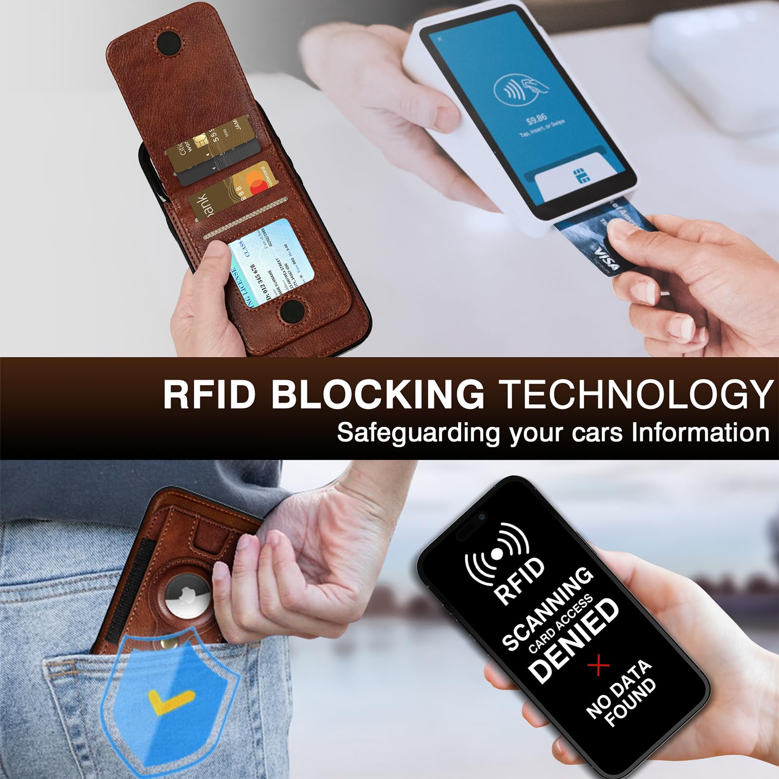 Foto 6 pulgar | Funda Tipo Cartera Lohasic Compatible Con Magsafe Para Iphone 16 Pro Max - Venta Internacional.