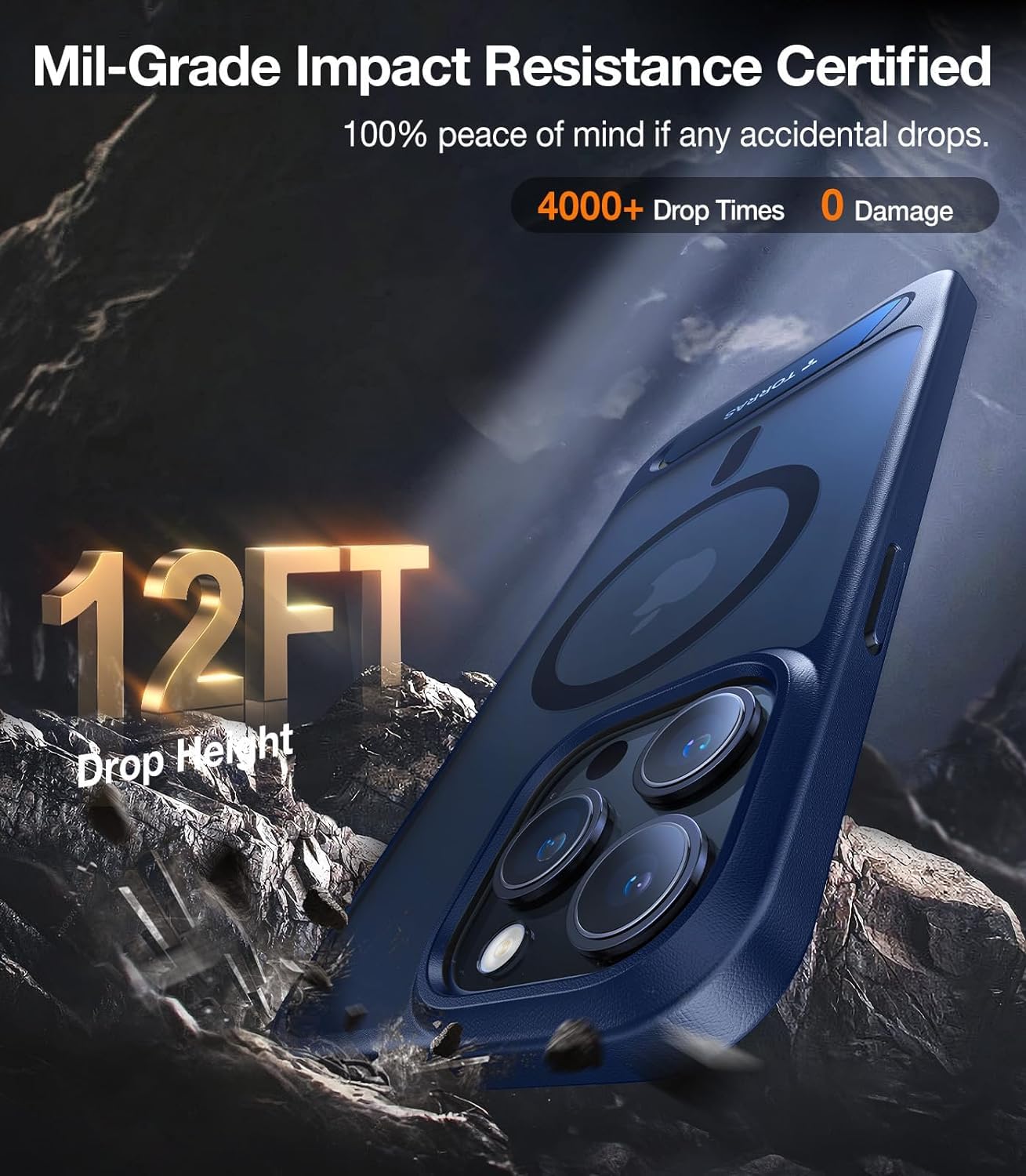 Foto 5 pulgar | Funda Para Teléfono Torras Strong Magnetic Stand Para Iphone 13 Pro Max, Azul - Venta Internacional.