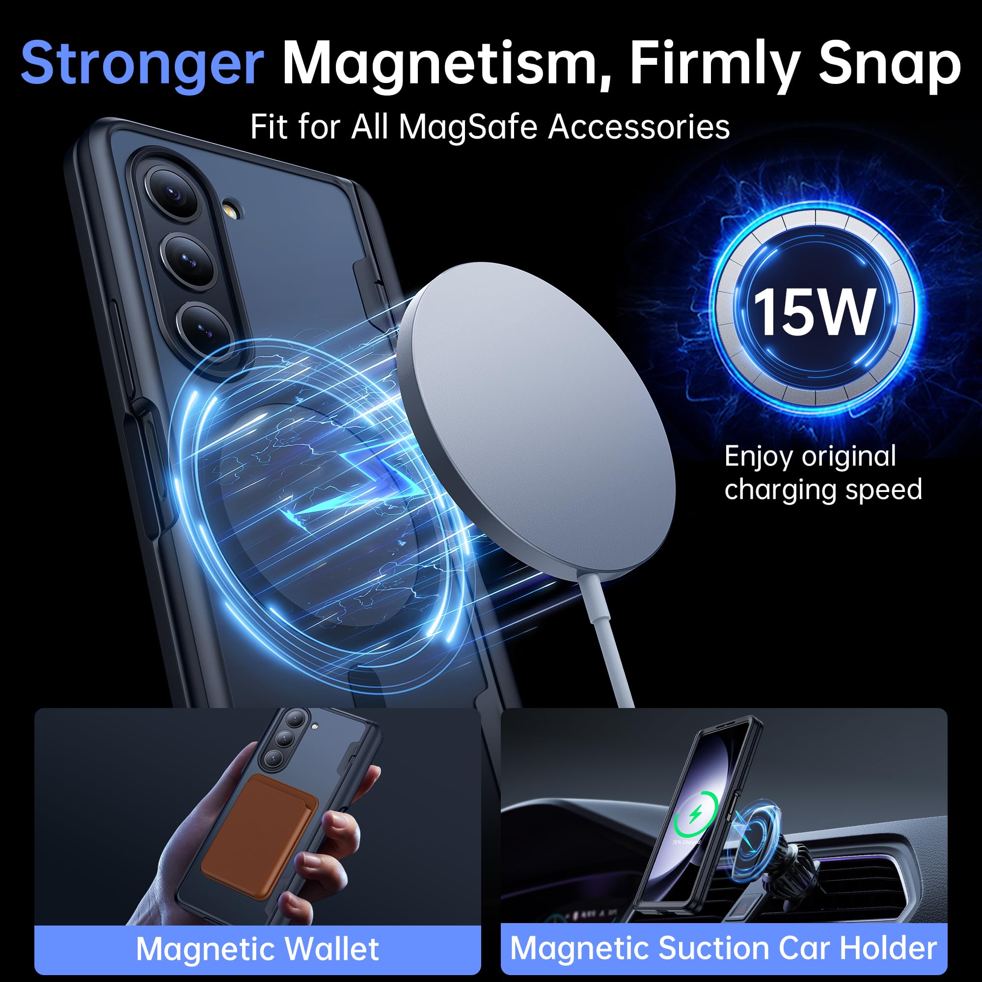 Foto 4 pulgar | Funda De Teléfono Mobosi Para Samsung Galaxy Z Fold 5 Negra - Venta Internacional.