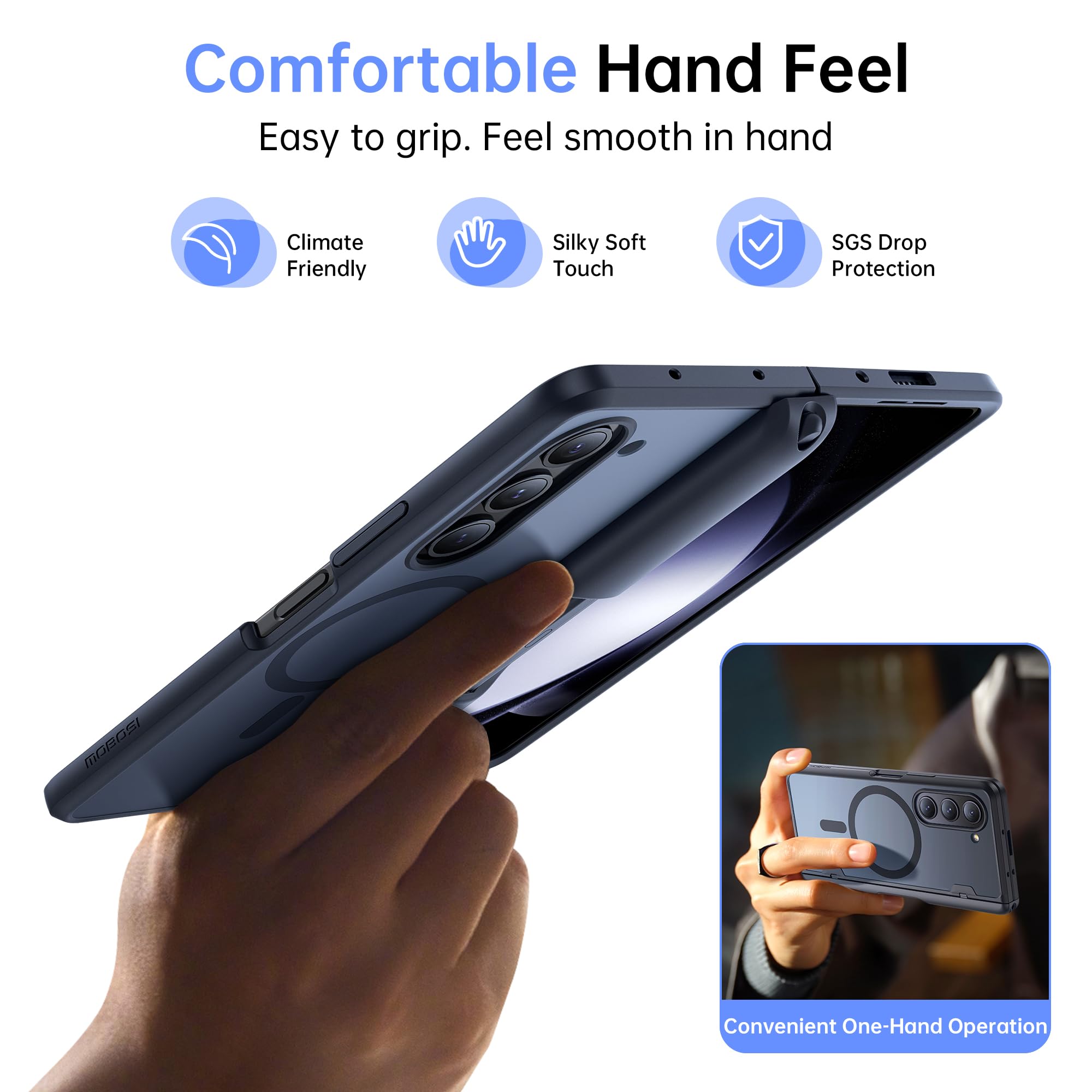 Foto 8 pulgar | Funda De Teléfono Mobosi Para Samsung Galaxy Z Fold 5 Negra - Venta Internacional.