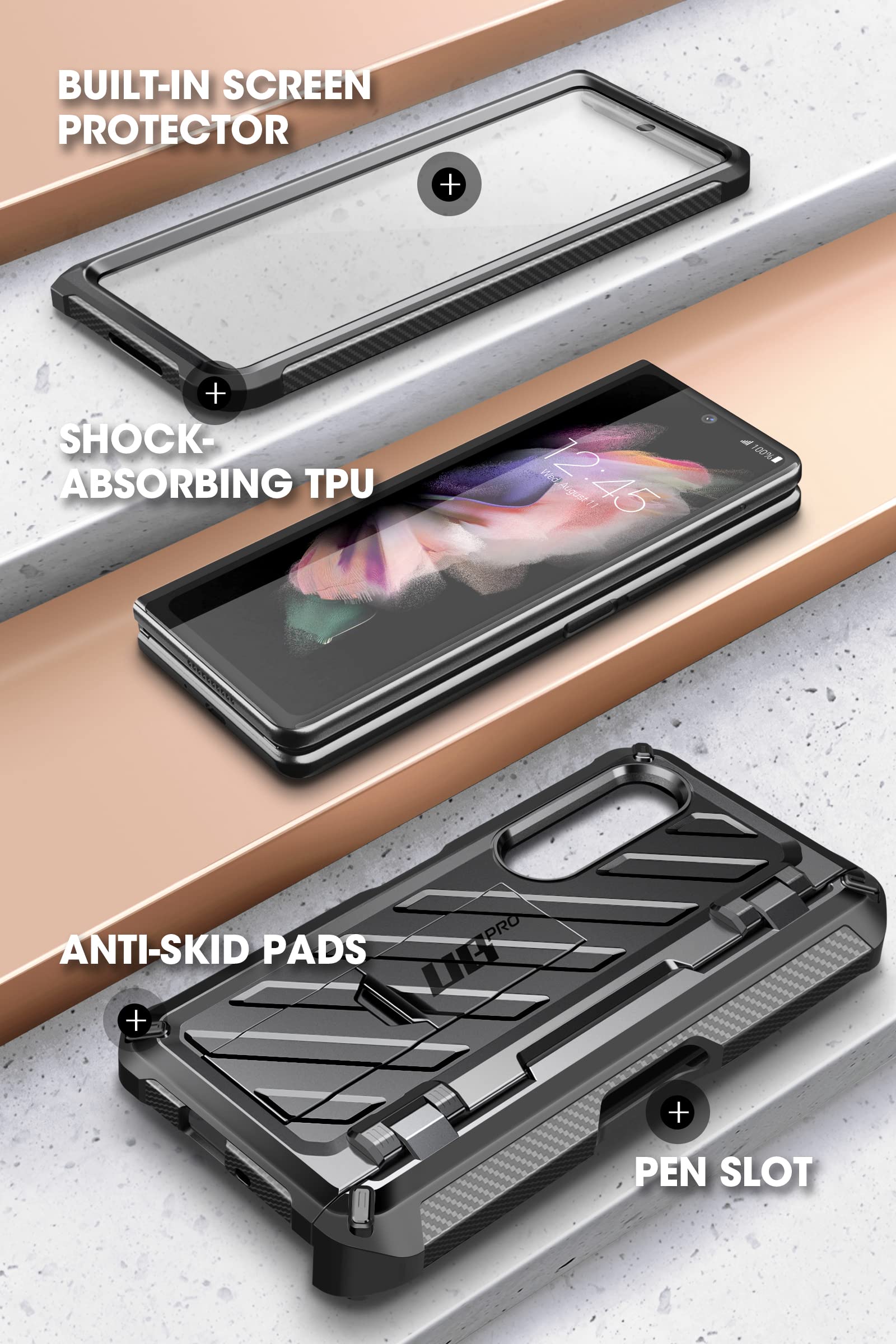 Foto 4 pulgar | Funda Supcase Unicorn Beetle Pro Para Samsung Galaxy Z Fold 3 5g - Venta Internacional.