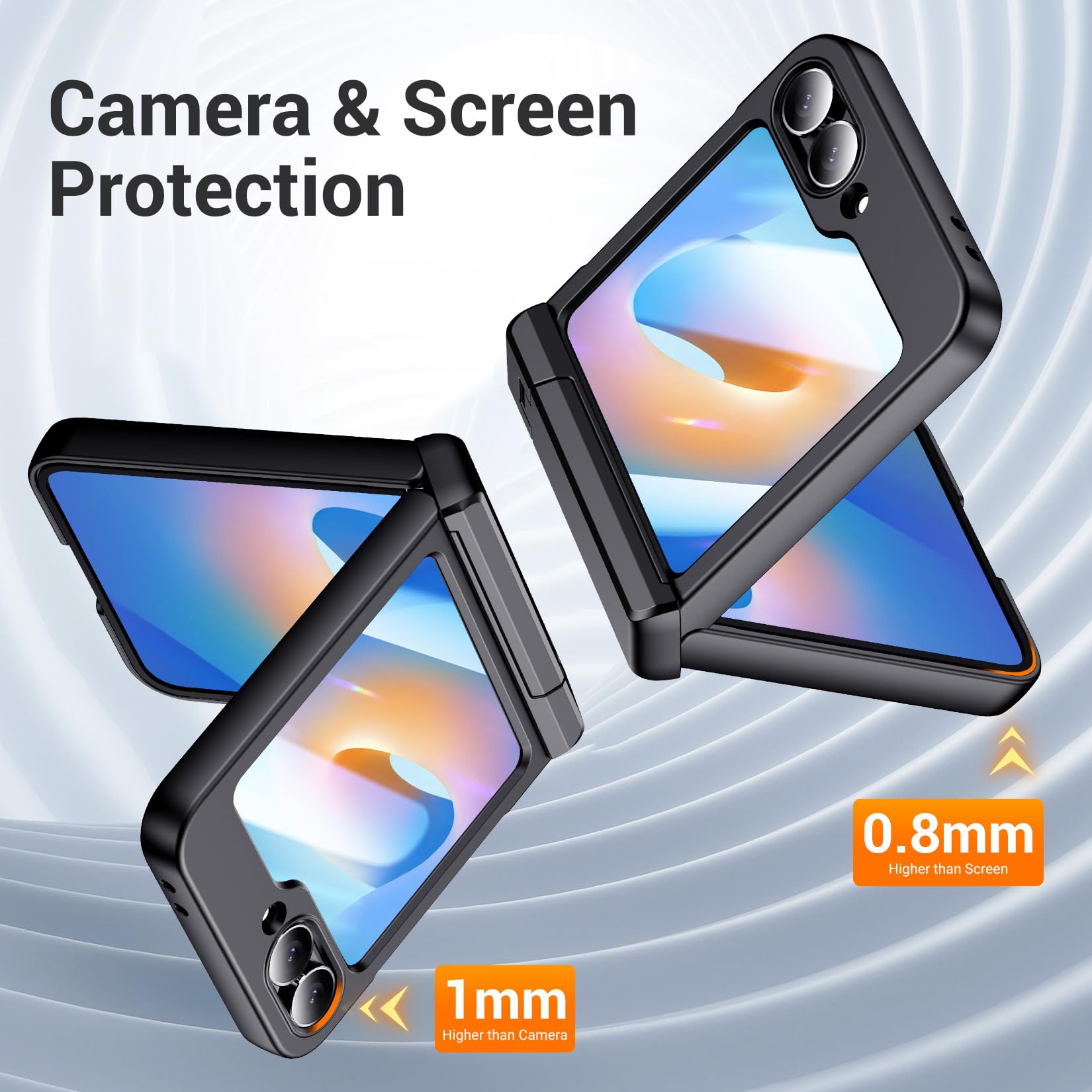 Foto 6 pulgar | Funda De Teléfono Temdan Para Samsung Galaxy Z Flip 6, Color Negro - Venta Internacional.