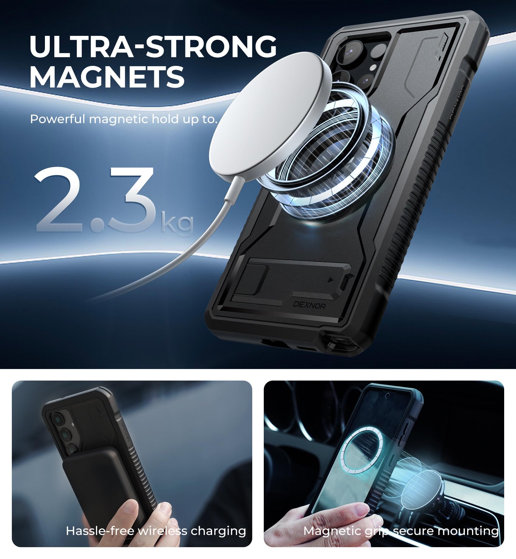 Foto 4 pulgar | Funda Magnética Dexnor Para Samsung Galaxy S24 Ultra Black - Venta Internacional.