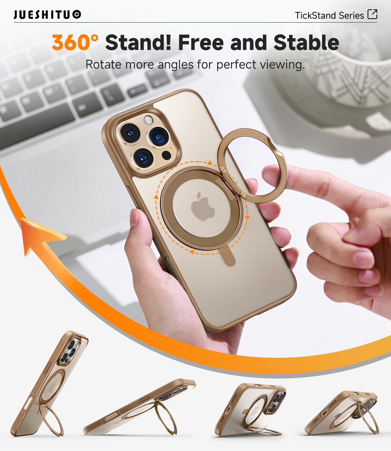Foto 4 pulgar | Funda De Teléfono Jueshituo 3 En 1 Para Iphone 16 Pro Con Accesorios - Venta Internacional.