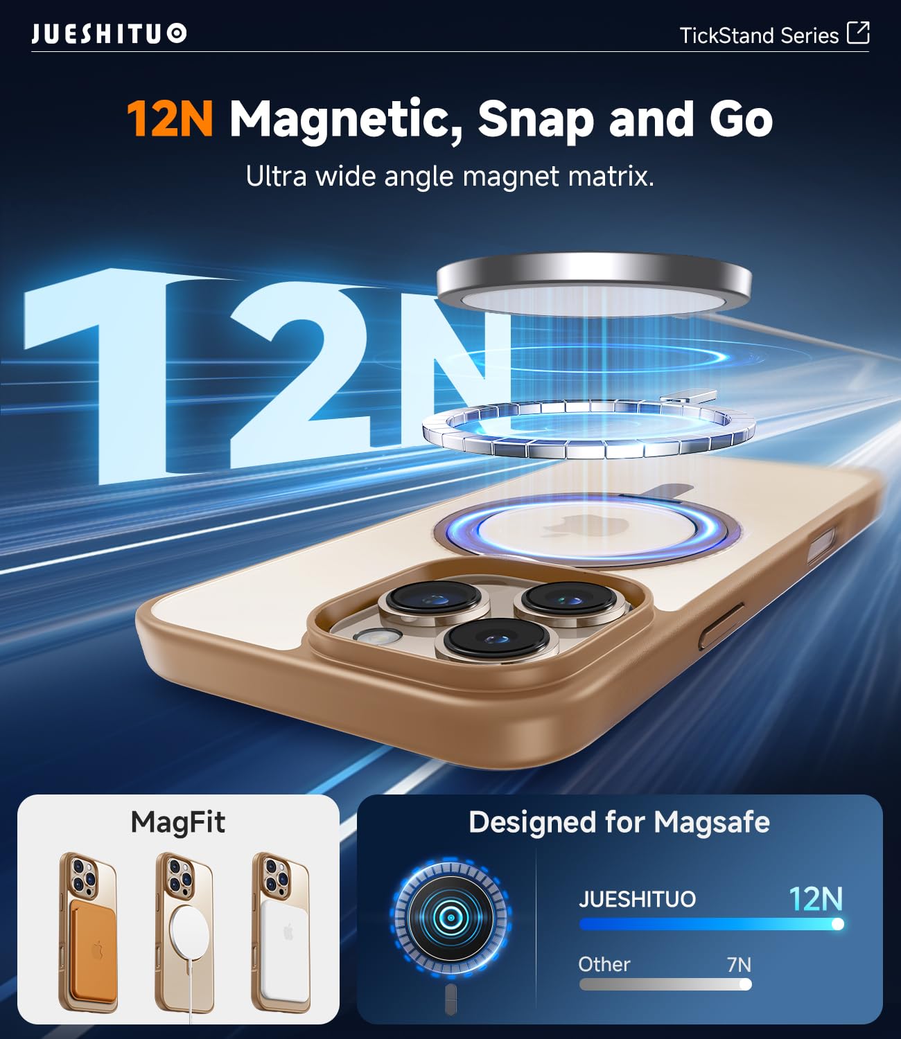 Foto 5 pulgar | Funda De Teléfono Jueshituo 3 En 1 Para Iphone 16 Pro Con Accesorios - Venta Internacional.