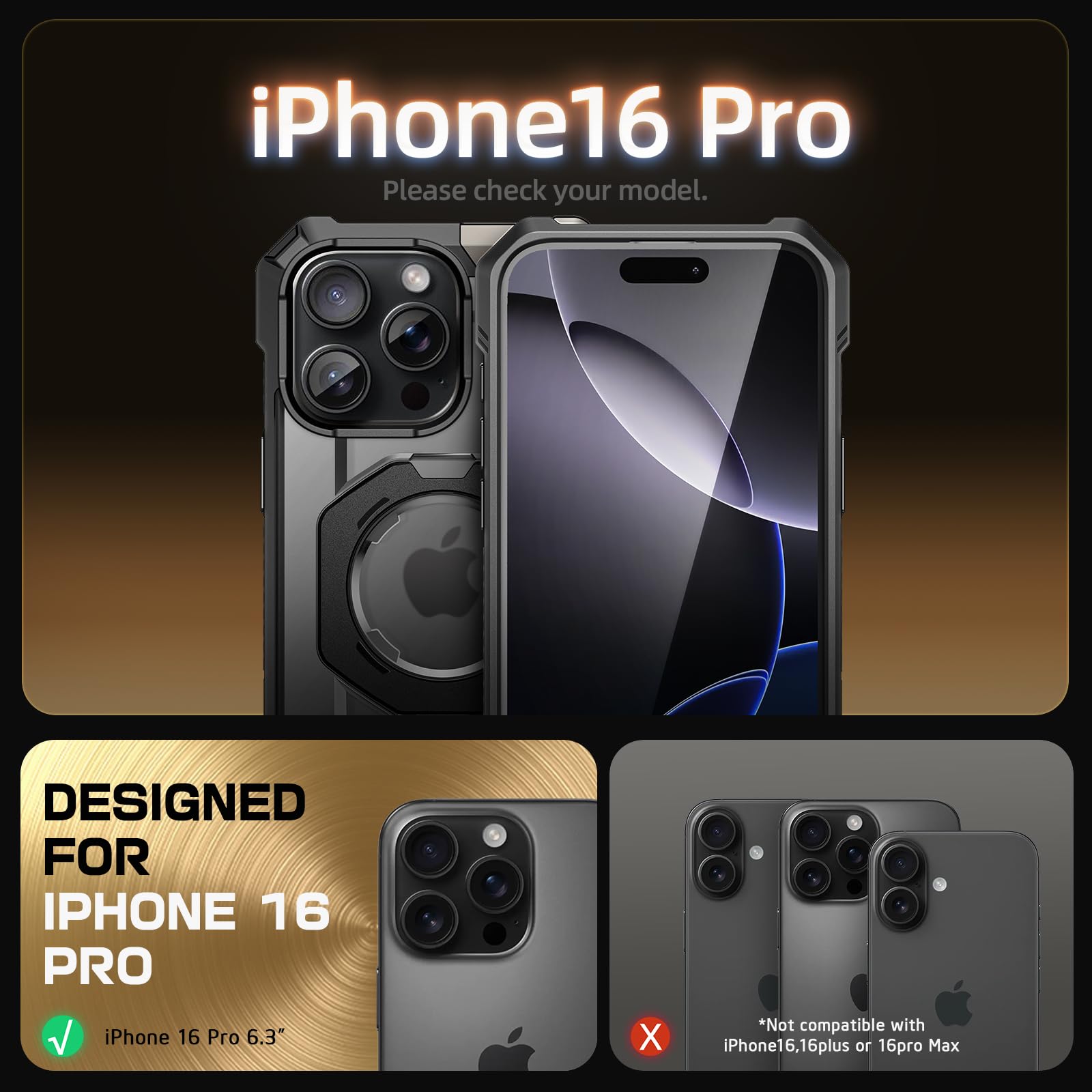 Foto 2 | Funda Para Teléfono Supcase Unicorn Beetle Grip Para Iphone 16 Pro De 6.3 Pulgadas - Venta Internacional.
